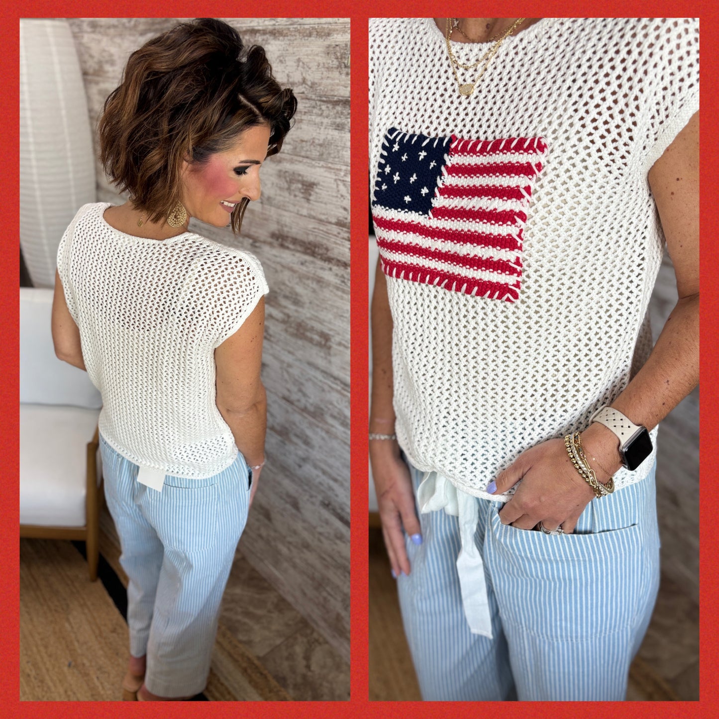 Ivory American Flag Tank