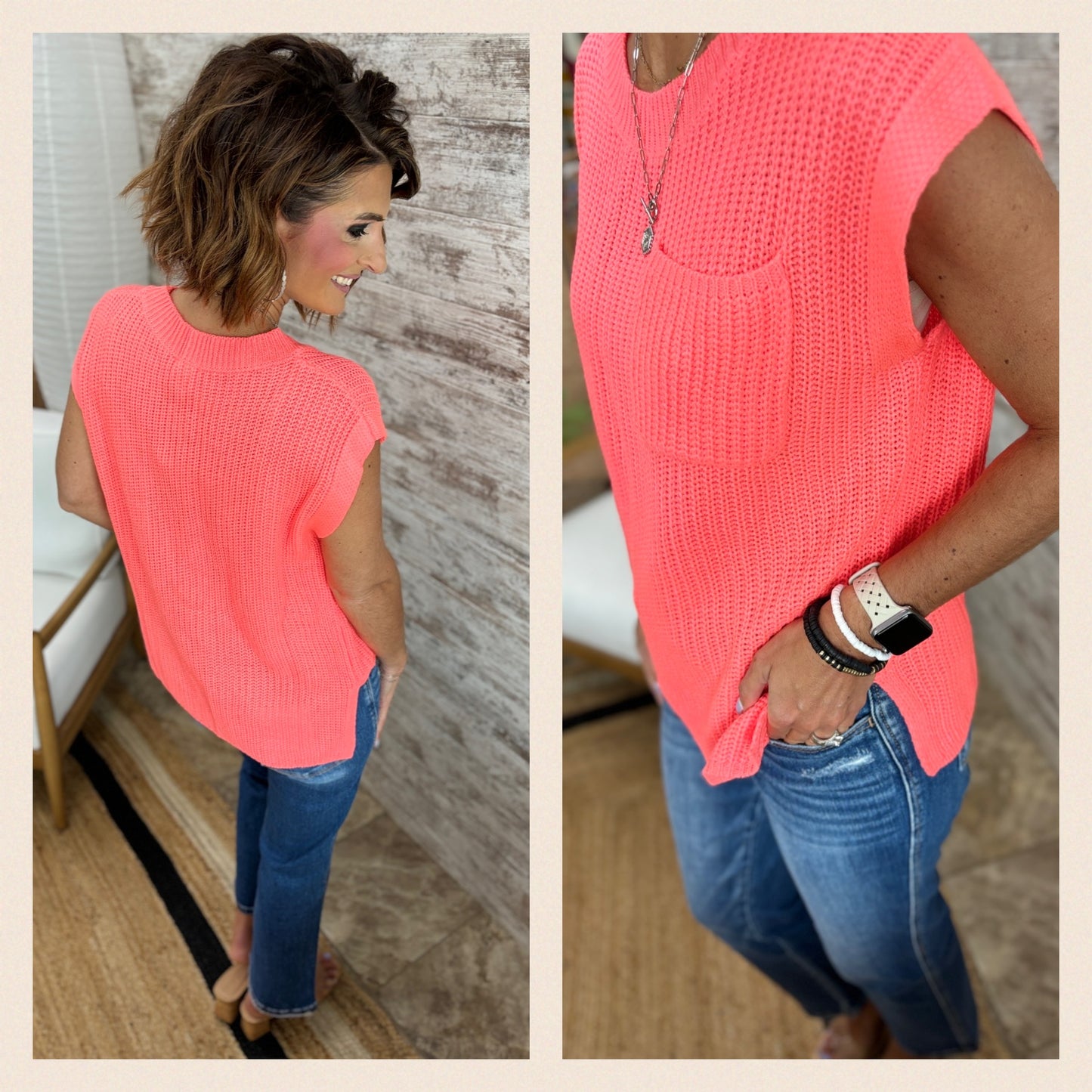 Midweight Sweater Top with Pocket~ 4 Colors