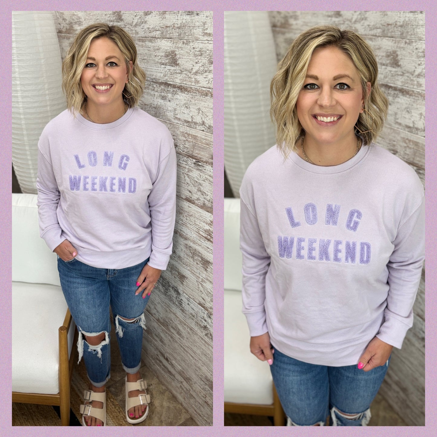 Long Weekend Lavender Pullover Crew
