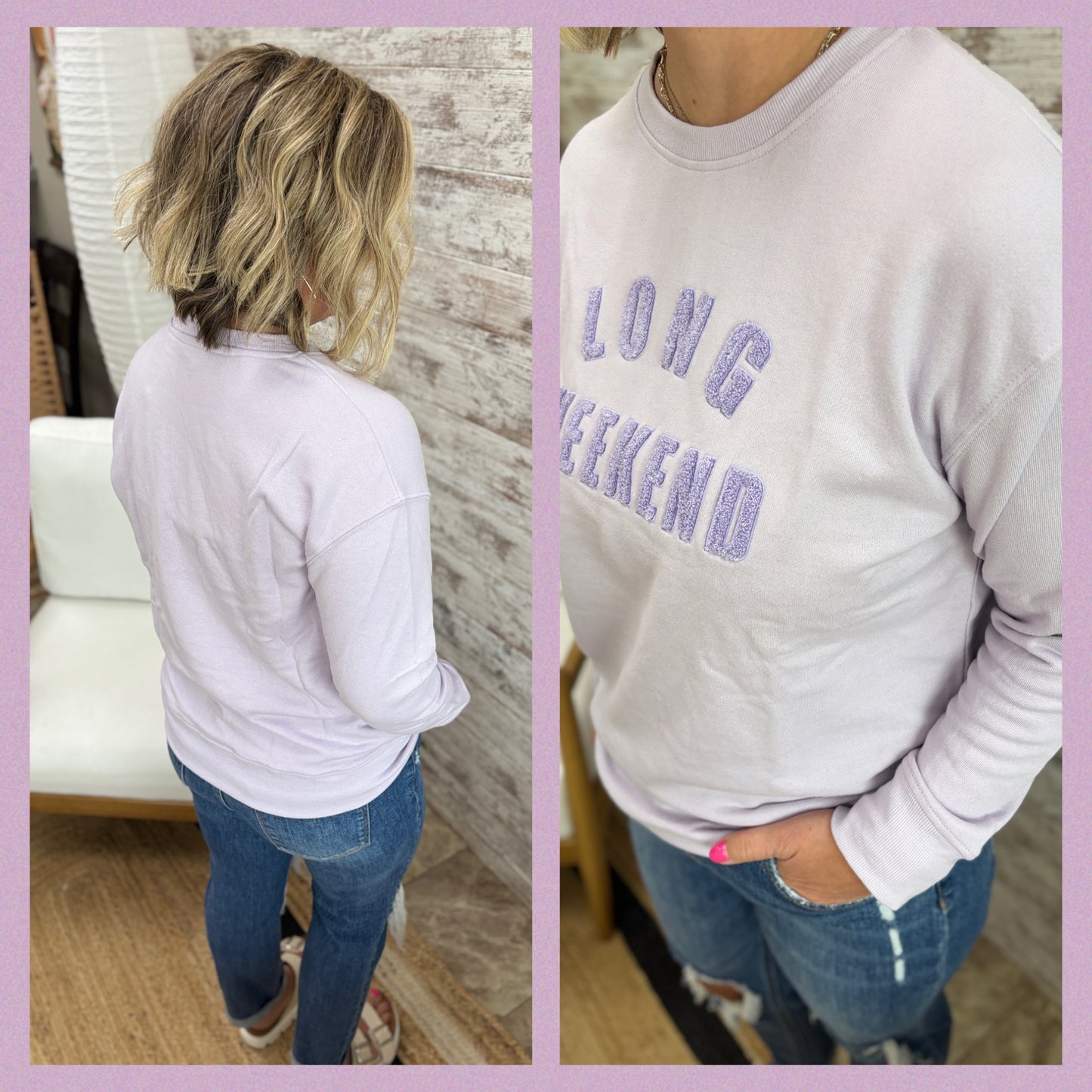 Long Weekend Lavender Pullover Crew