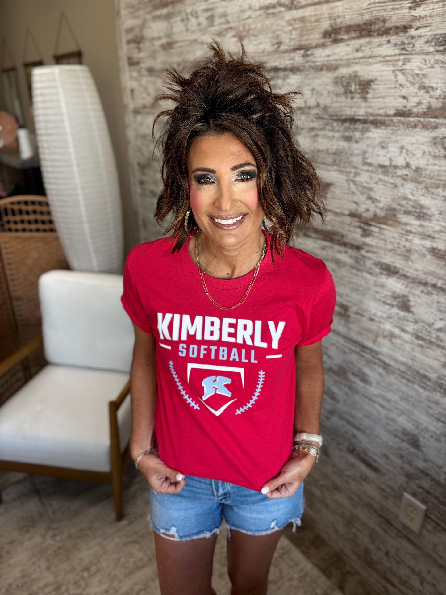 Kimberly Softball Bella Red Tee~ Youth and Adult~
