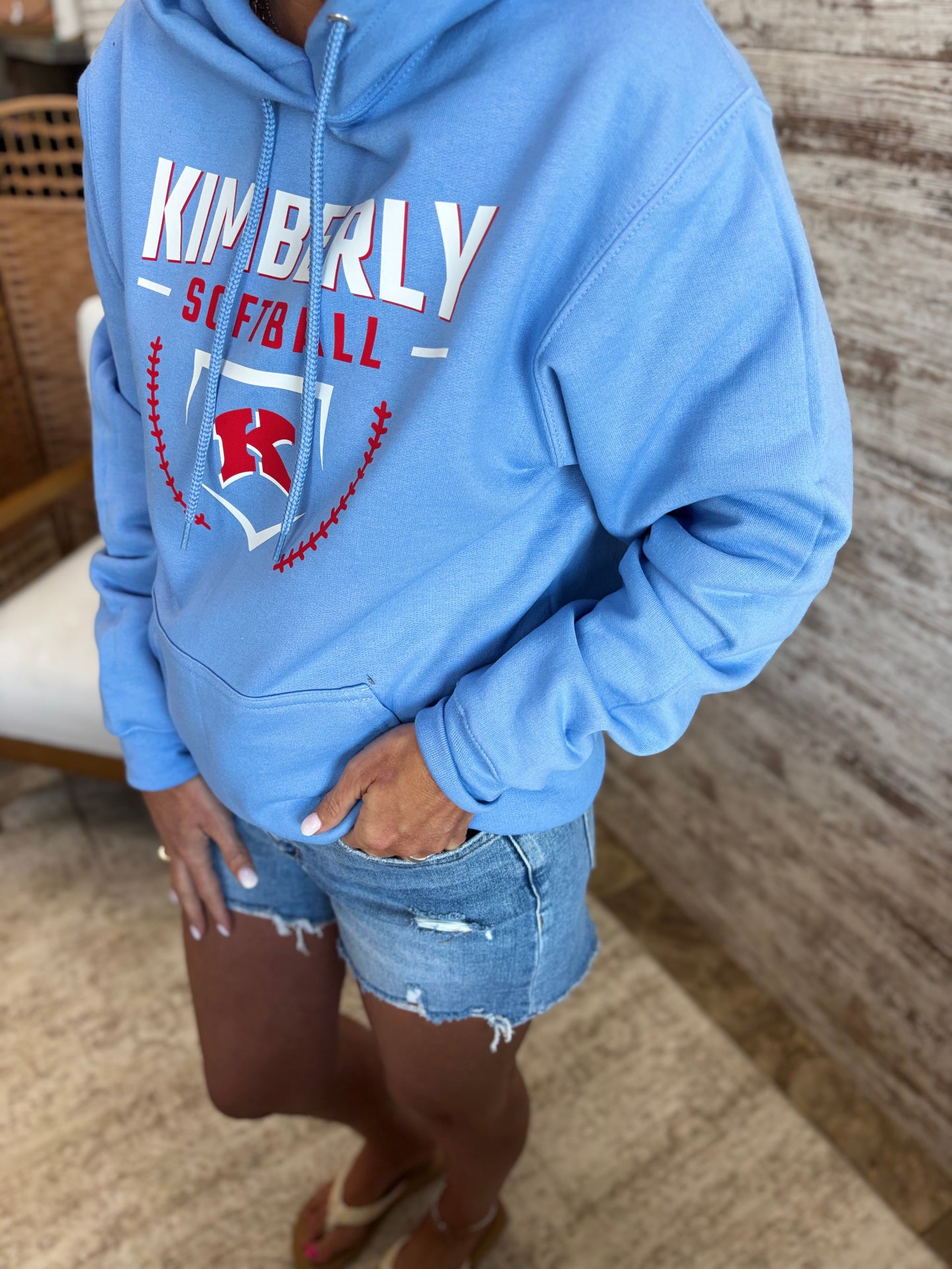 Kimberly Softball Port & Company Carolina Blue Hoodie~ Youth and Adult Sizes