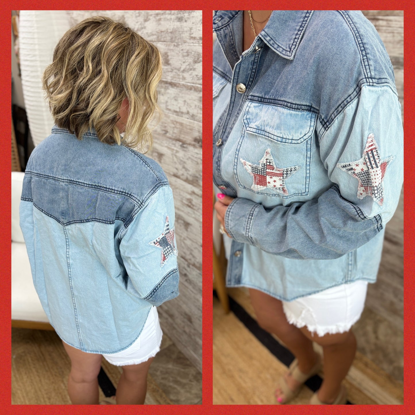 Denim Star Patchwork Jacket