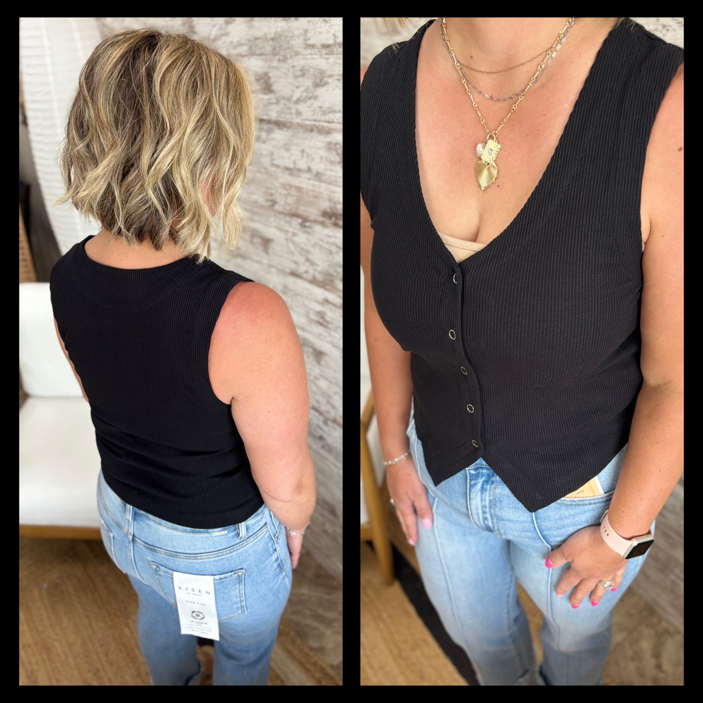 Solid Knit Button Down Vest ~ 2 Colors- Restocked!
