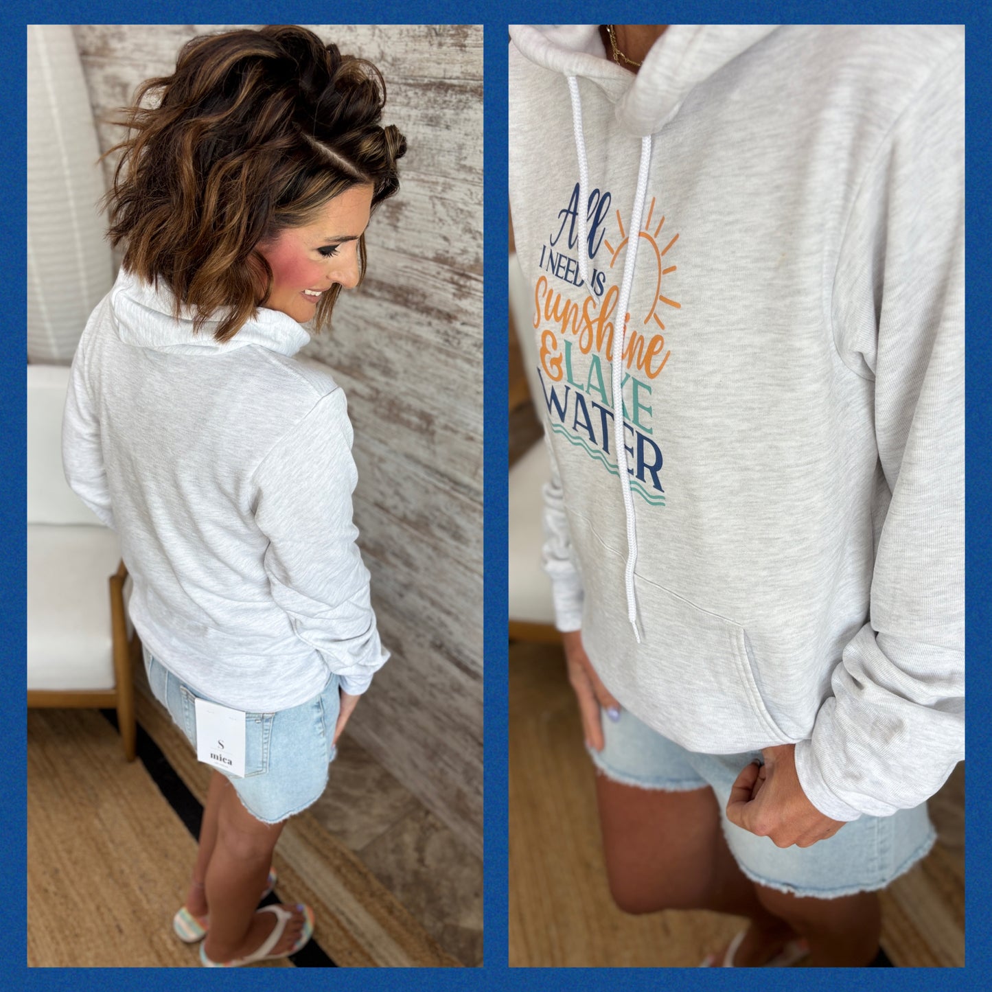 All I Need Is Sunshine Bella Canvas Ash Hoodie