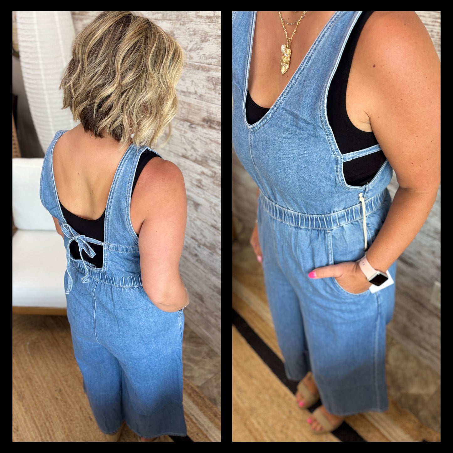 Kancan Wide Leg Cropped Jumpsuit KC9358M