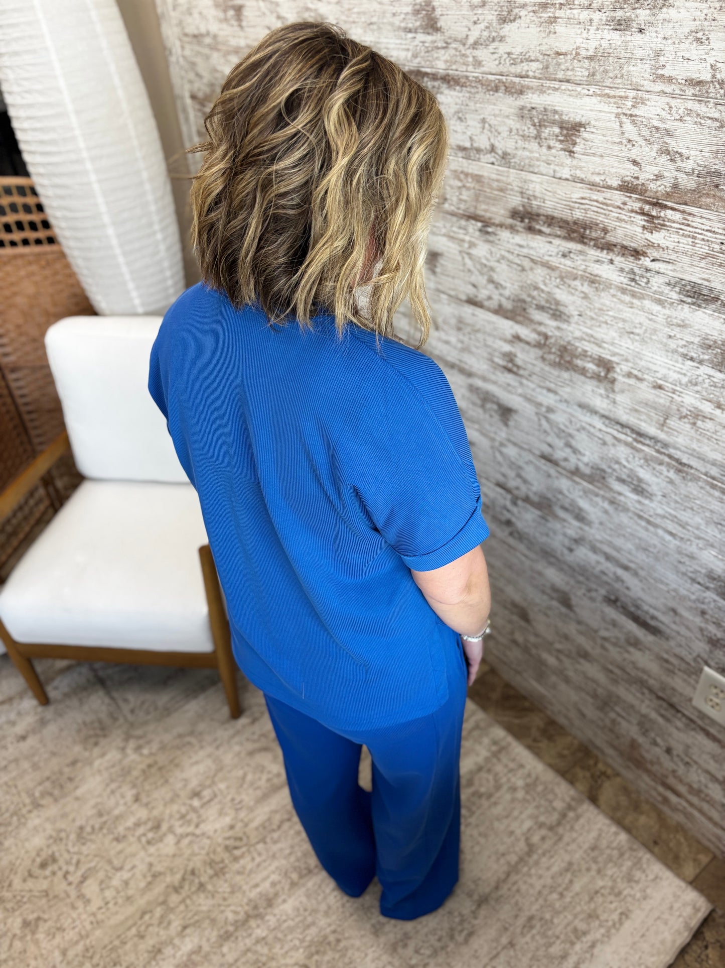 Deep Indigo Wash Ribbed Lounge Tee