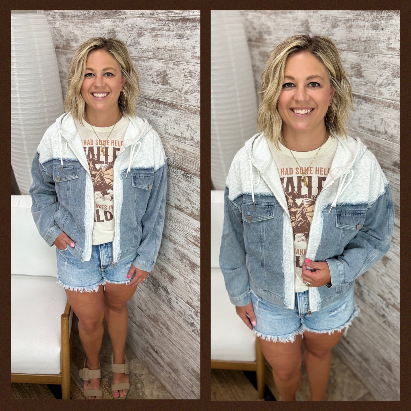 Denim Hooded Jacket ~ 2 Colors