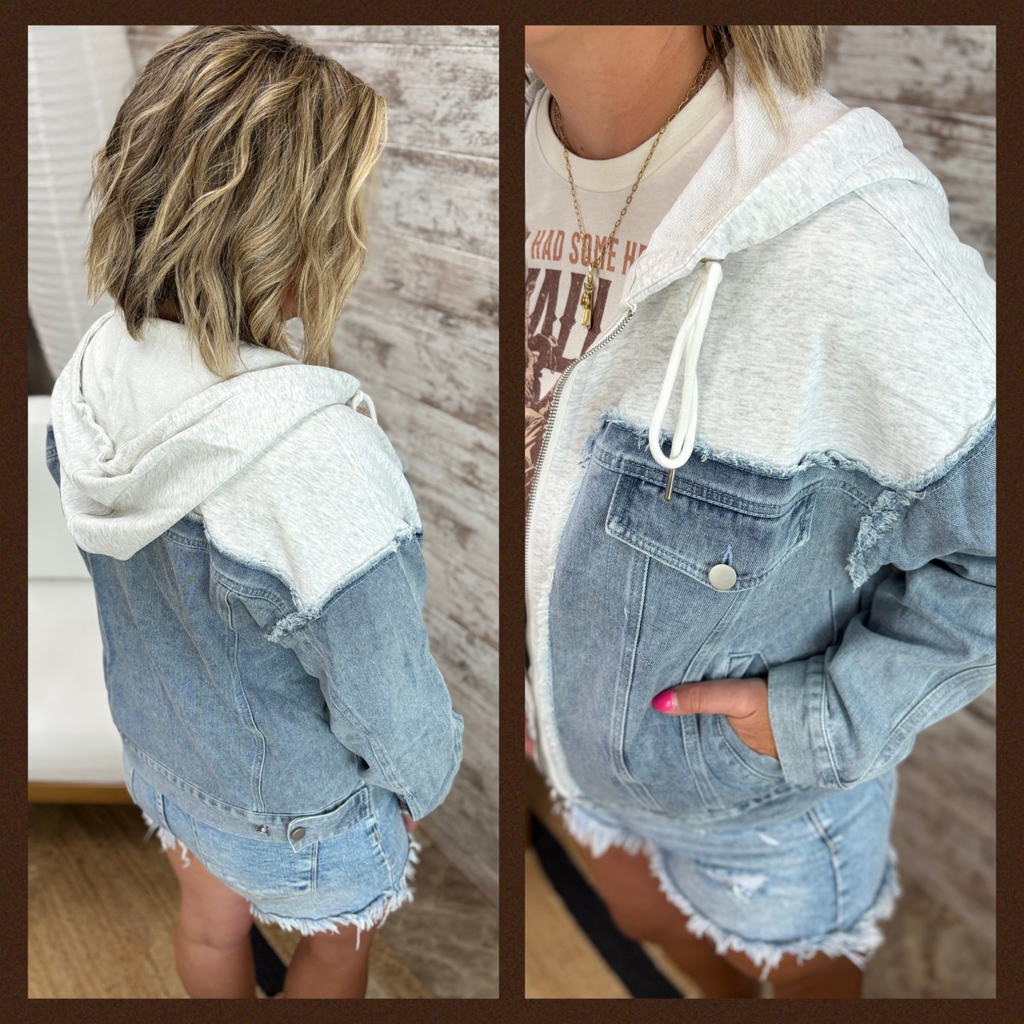 Denim Hooded Jacket ~ 2 Colors