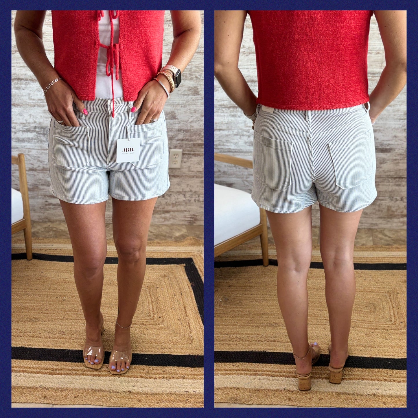 Just USA Stripe Patch Pocket Short DH807