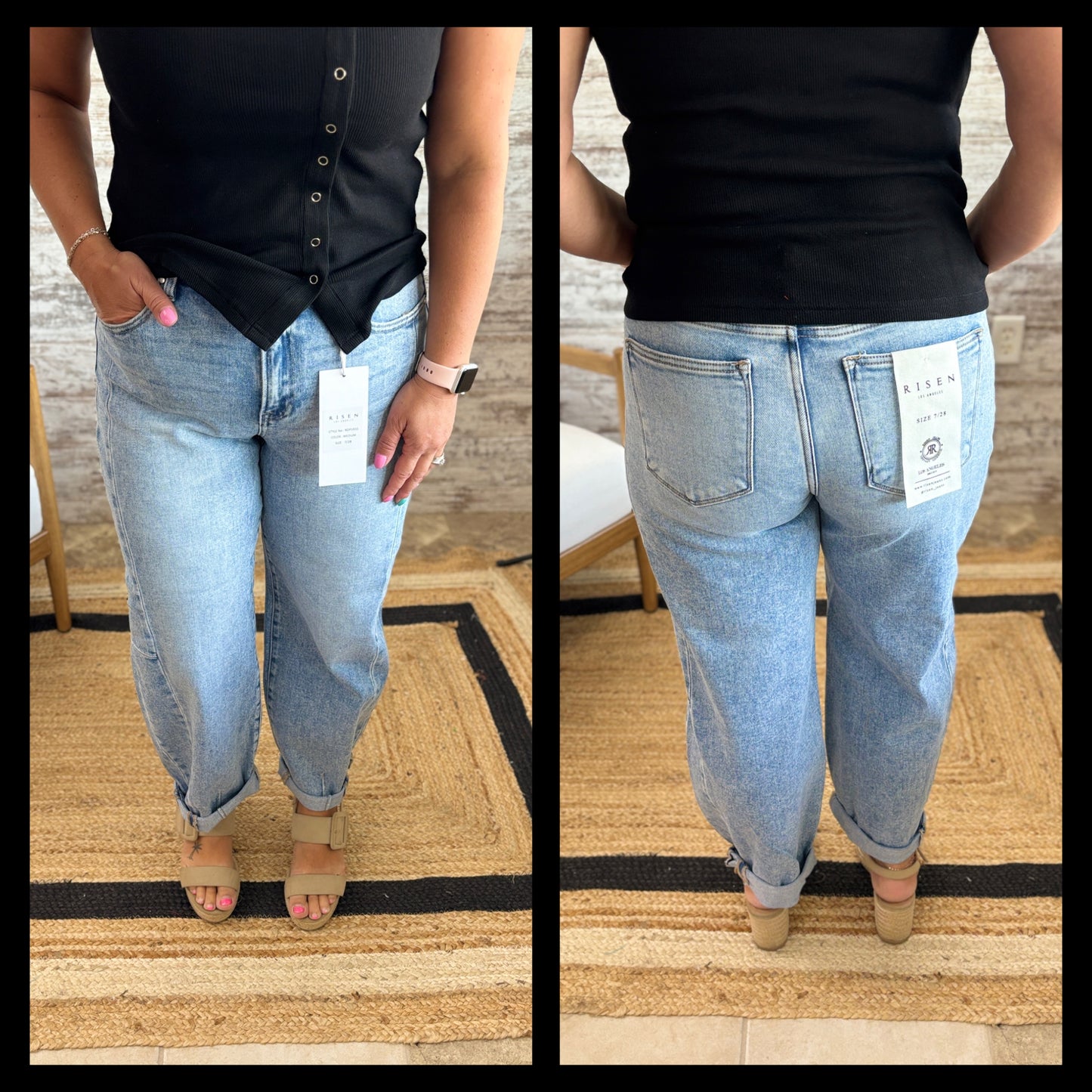 Risen High Rise Barrel Jeans RDP5933