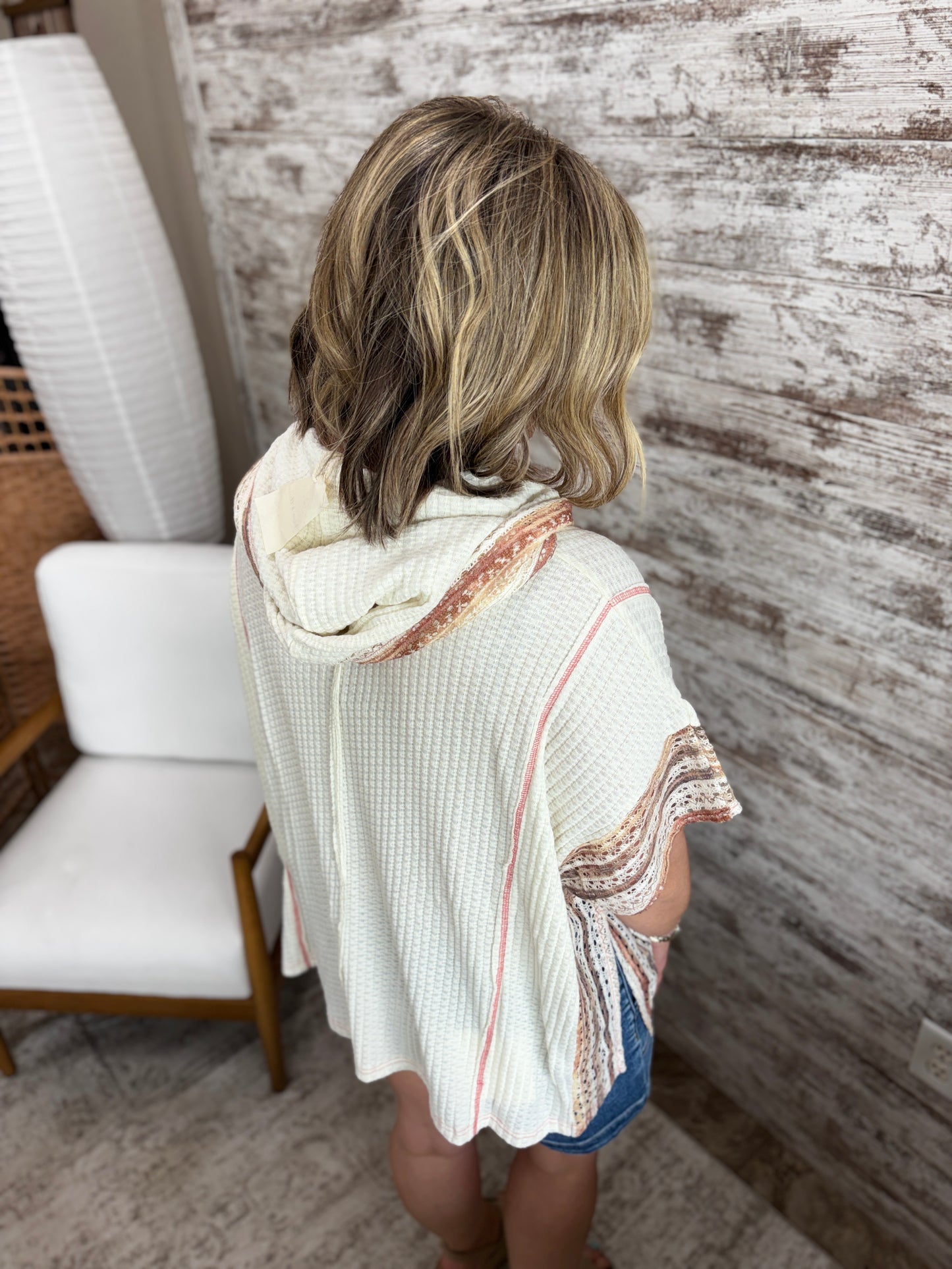Floral Texture Mix Hoodie
