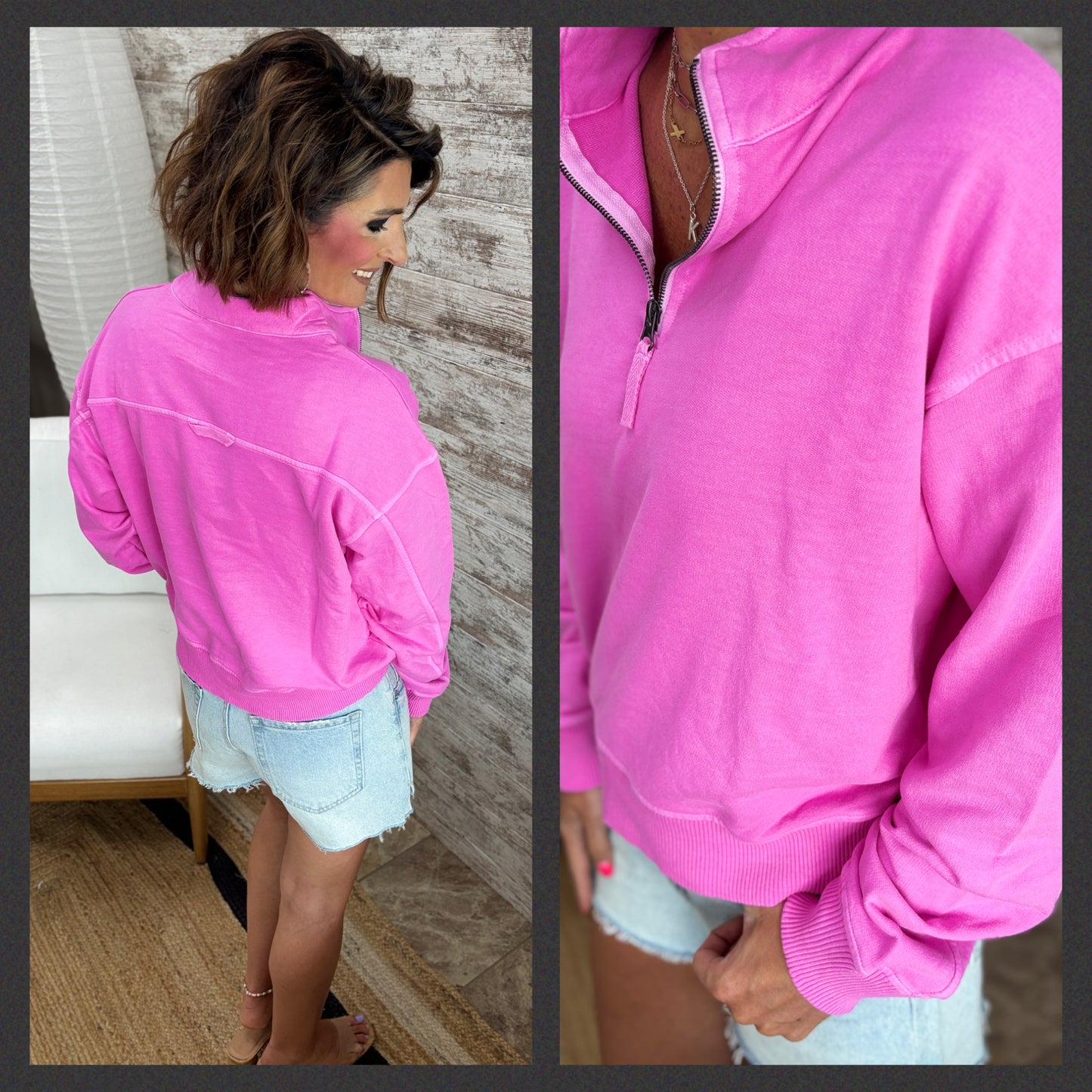 Pigment Dye Half Zip Pullover ~ 5 Colors
