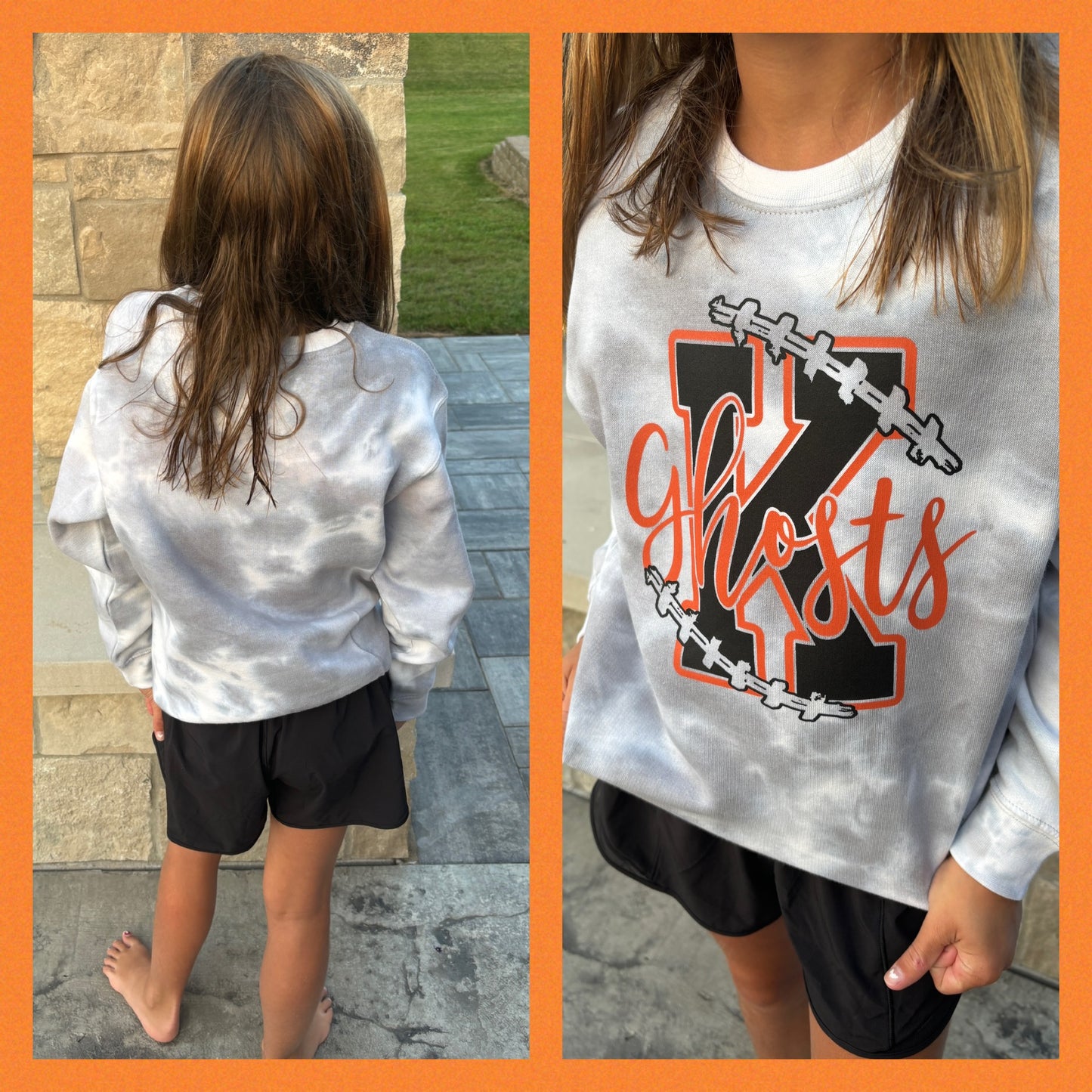 Kaukauna Football Youth Grey Tie Dye Crewneck