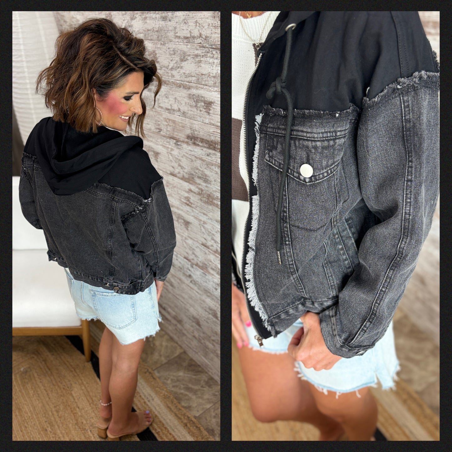 Denim Hooded Jacket ~ 2 Colors