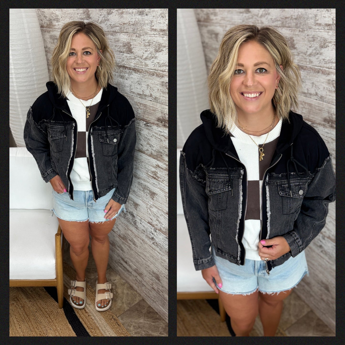 Denim Hooded Jacket ~ 2 Colors