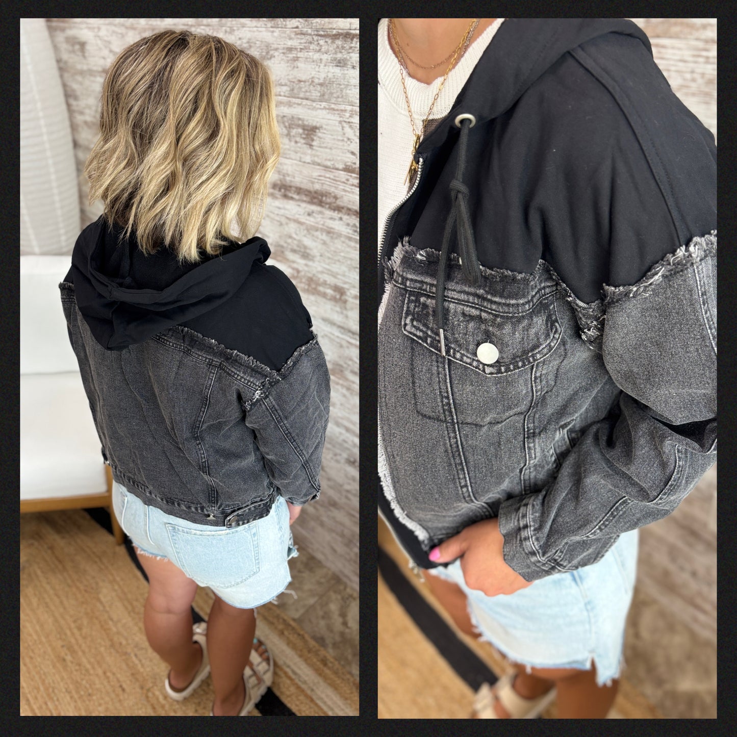 Denim Hooded Jacket ~ 2 Colors