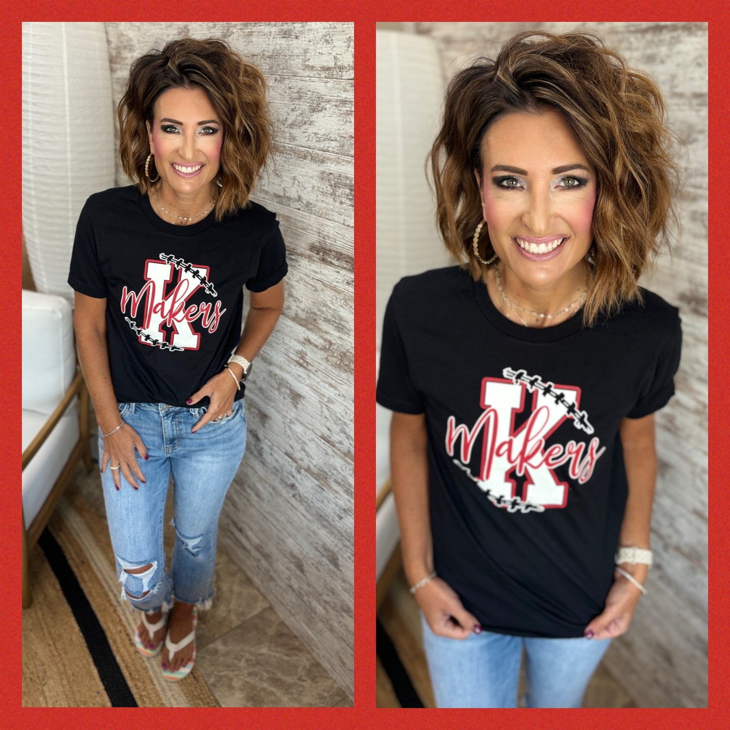 Kimberly Makers Football Black Bella Tee