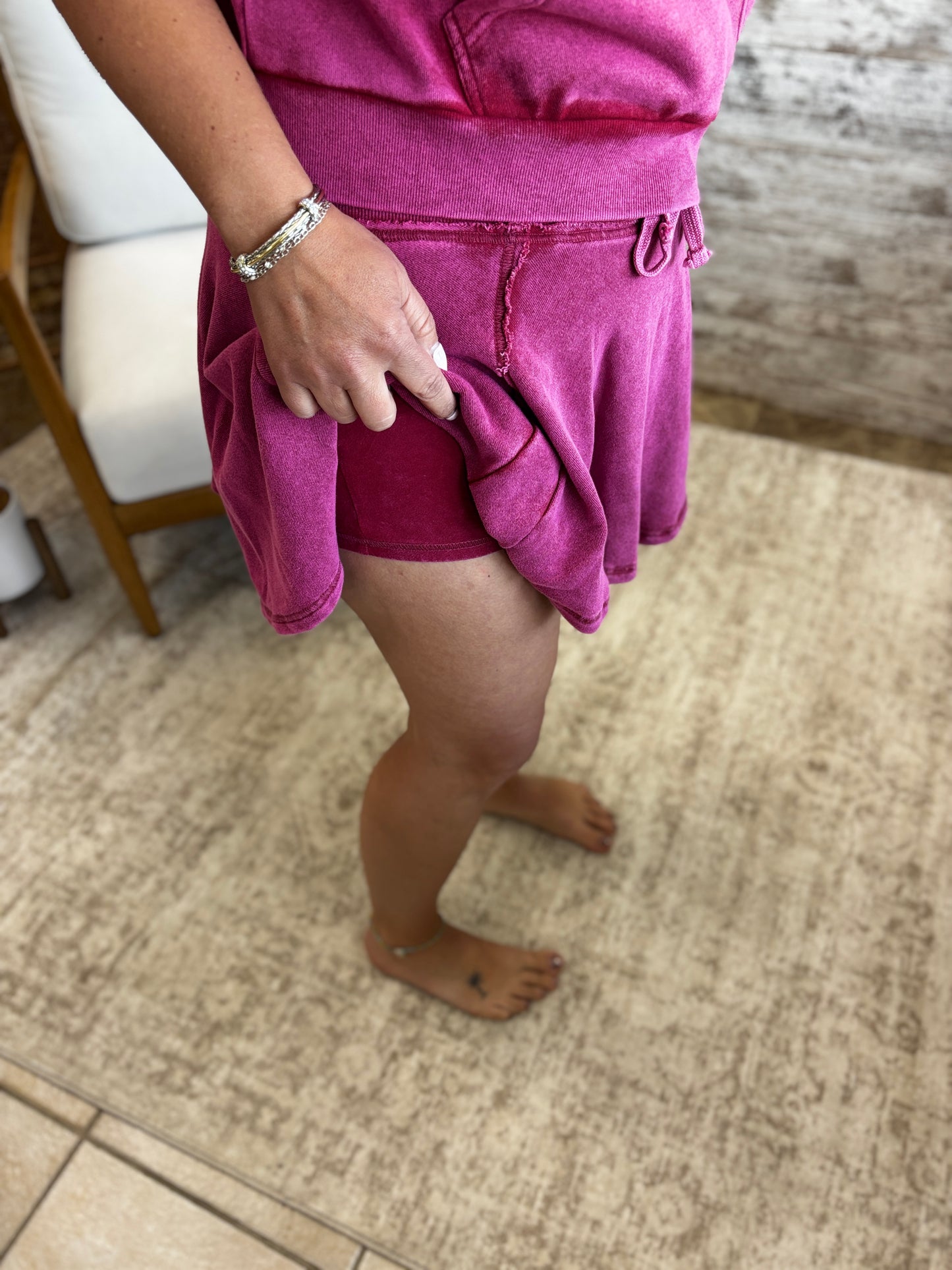 Magenta Flowy Skort