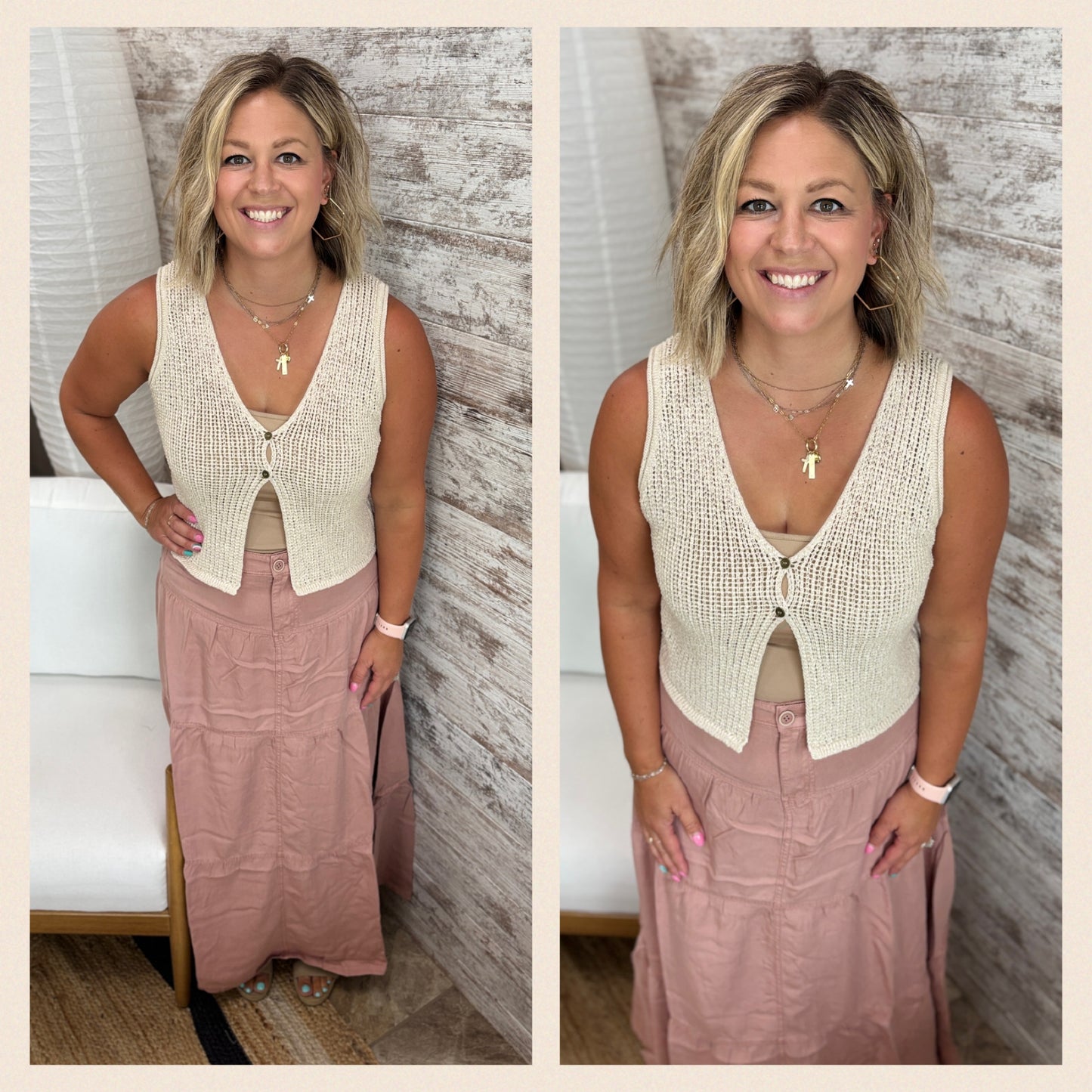Crochet Knit Vest ~ 2 Colors
