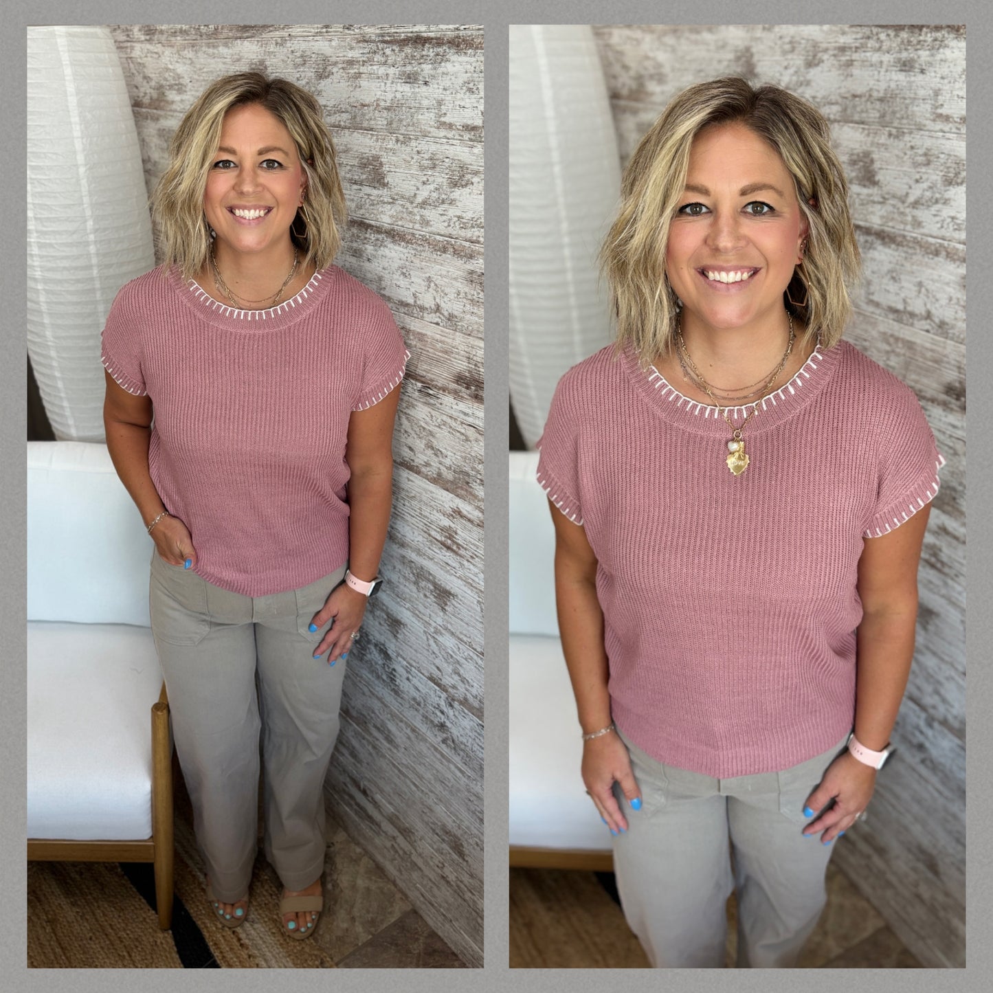 Rose Short Sleeve Sweater