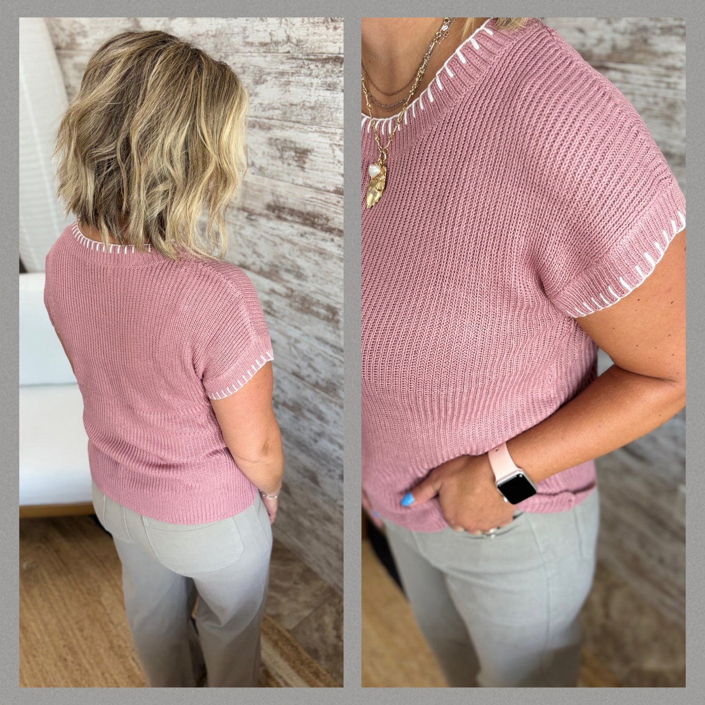 Rose Short Sleeve Sweater