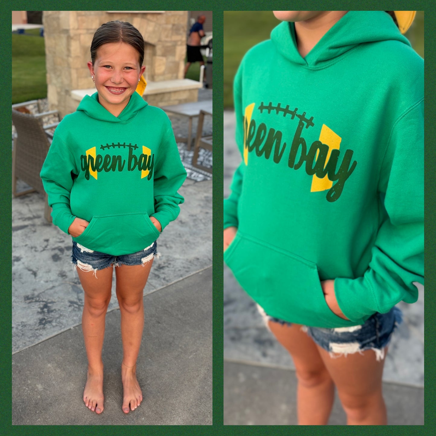 Green Bay Port & Company Hoodie ~ 2 Colors ~ Youth and Adult