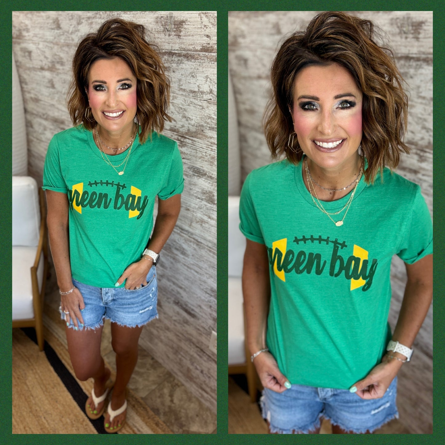 Kelly Green, Green Bay Tee~ Adult and Youth