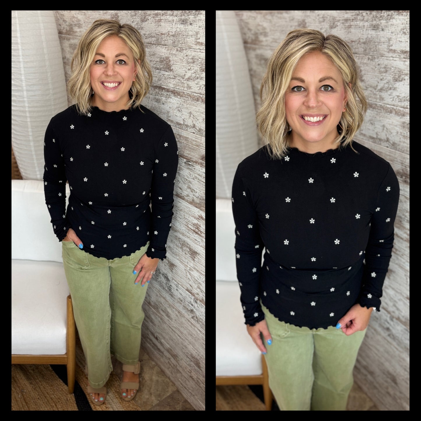 Floral Embroidered Long Sleeve ~ 2 Colors
