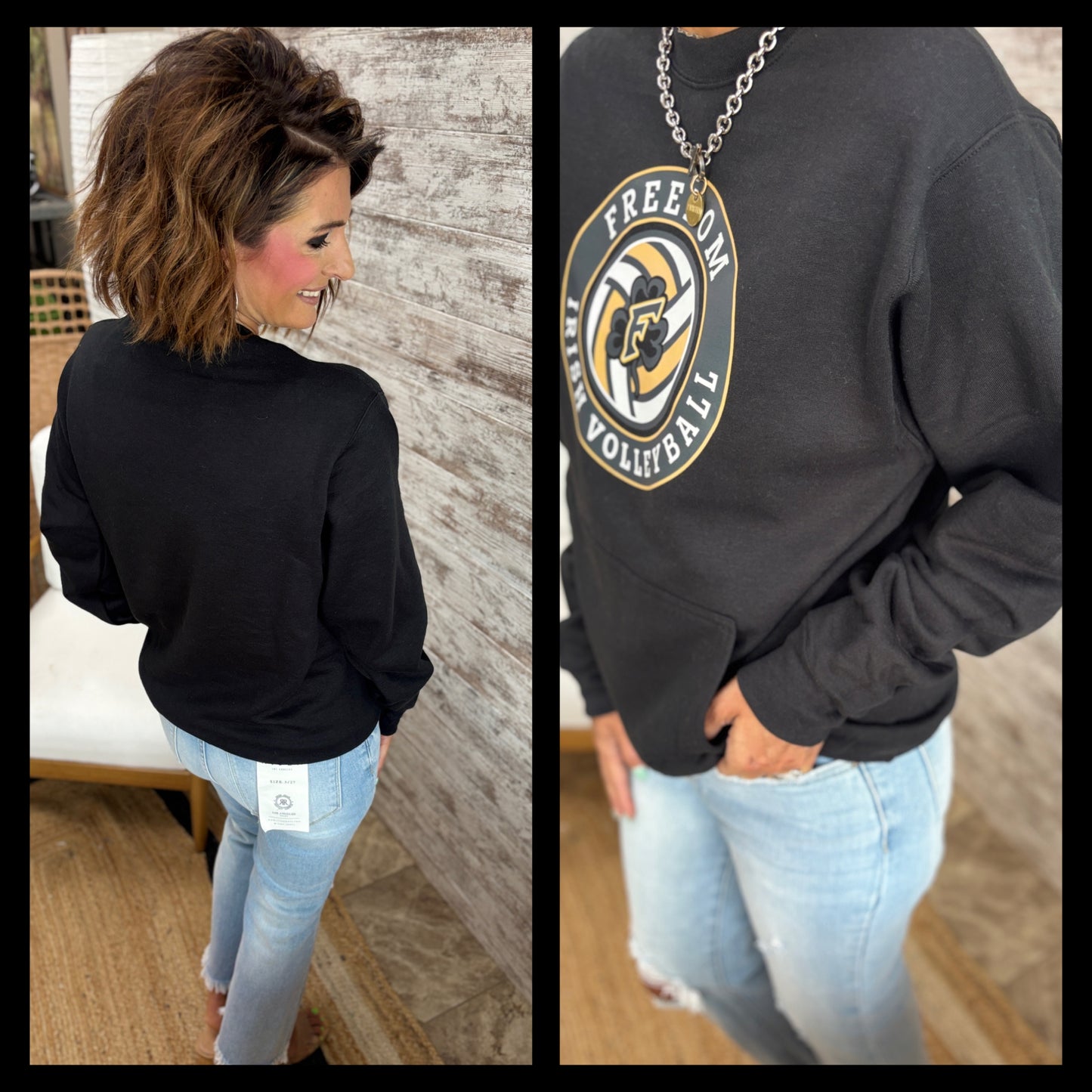Freedom Irish Volleyball Port & Company Black Kangaroo Pocket Crew