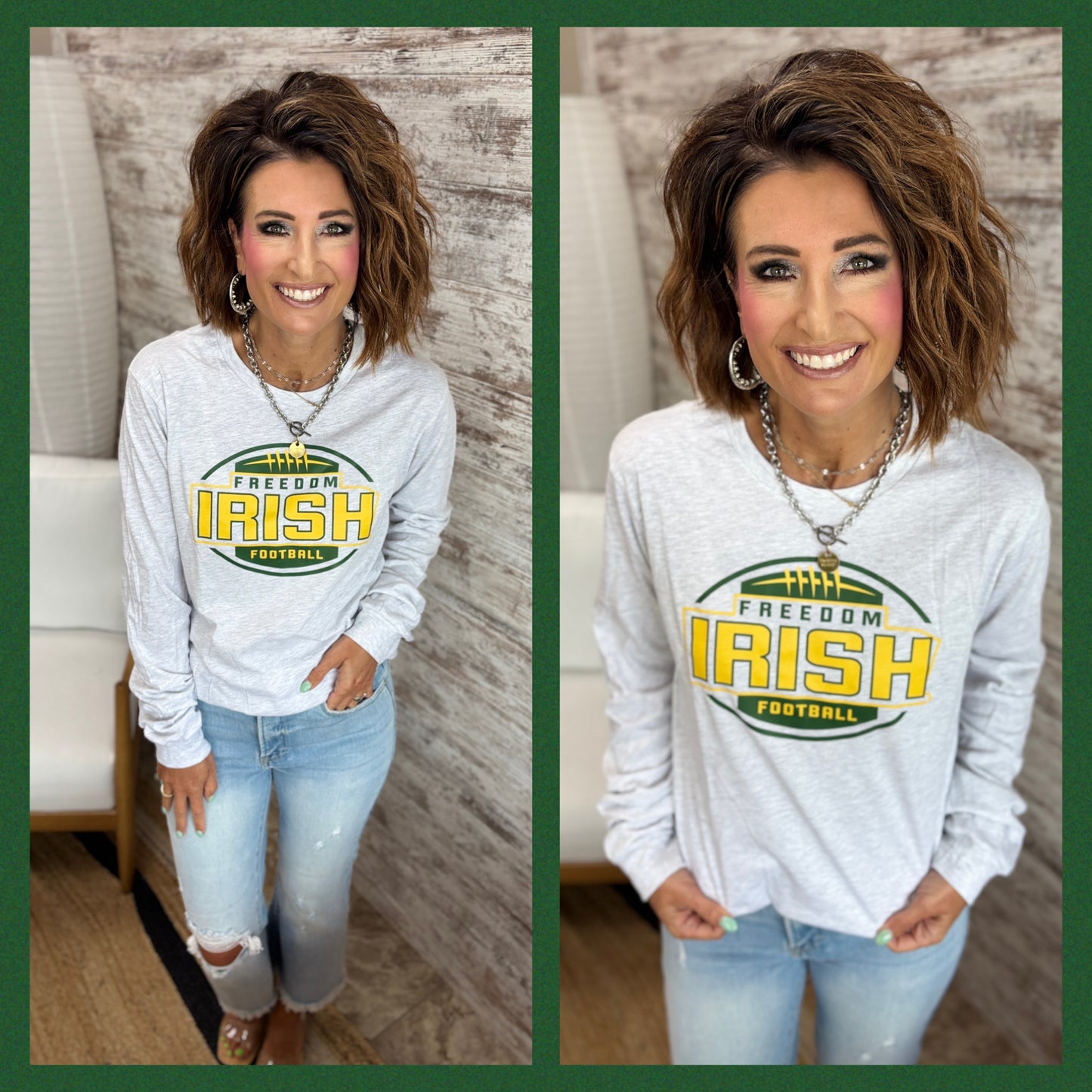 Freedom Irish Football Unisex Bella Canvas Long Sleeve ~ 2 Colors