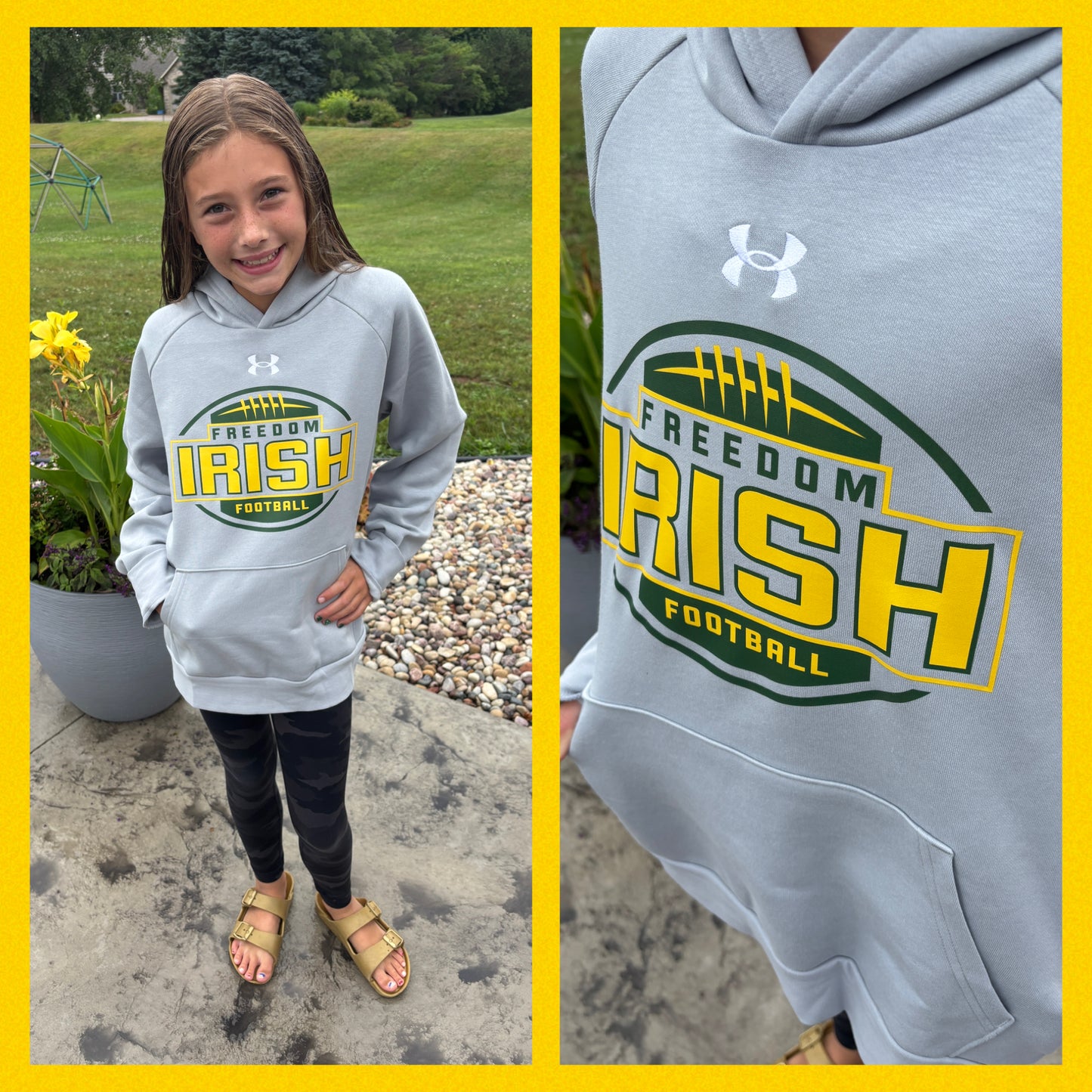 Freedom Irish Football YOUTH Under Armour Mood Grey Hoodie