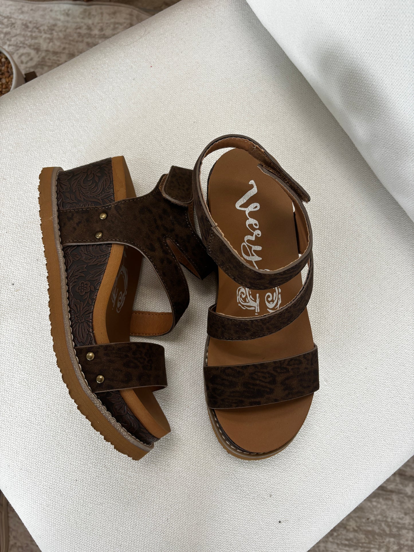 Very G Chocolate Leopard Verde Trail Wedge