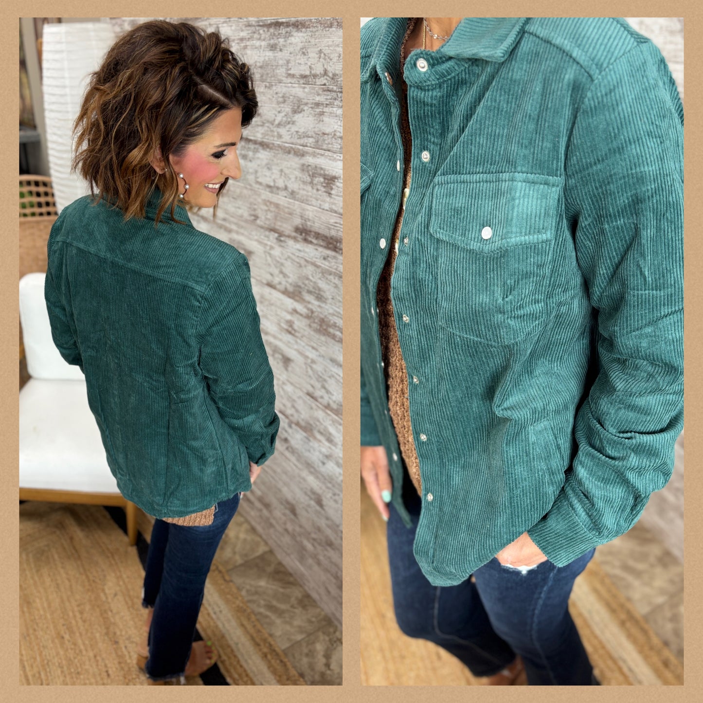 Corduroy Button Up Shacket ~ 2 Colors