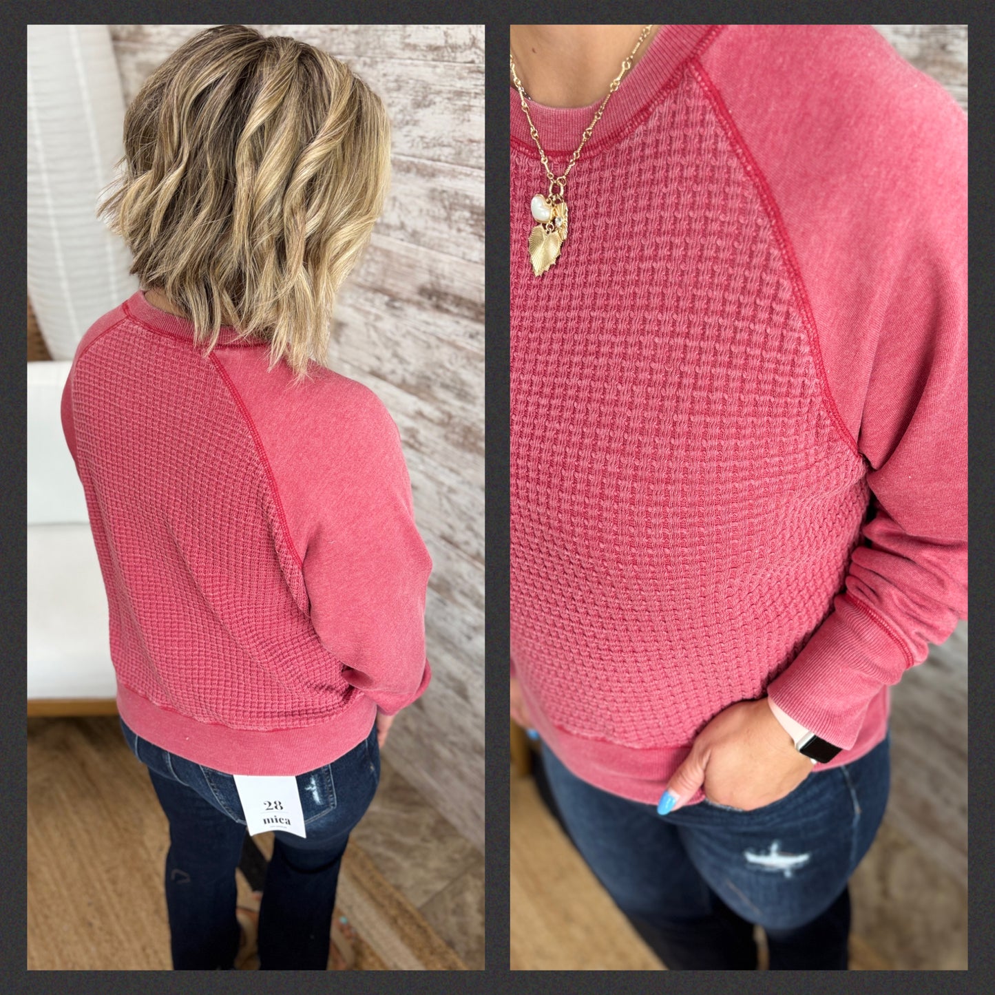 Waffle Knit Pullover ~ 3 Colors