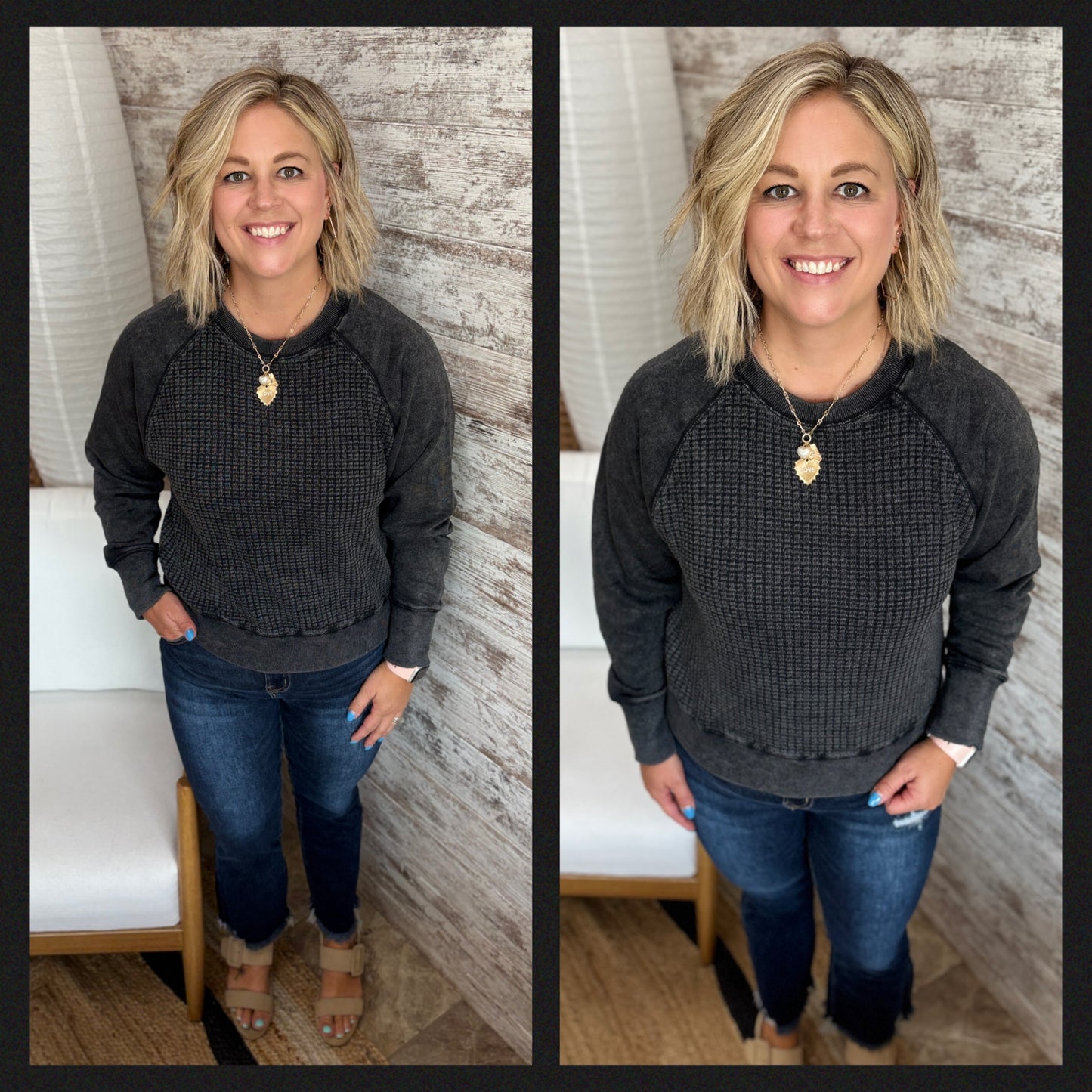 Waffle Knit Pullover ~ 3 Colors