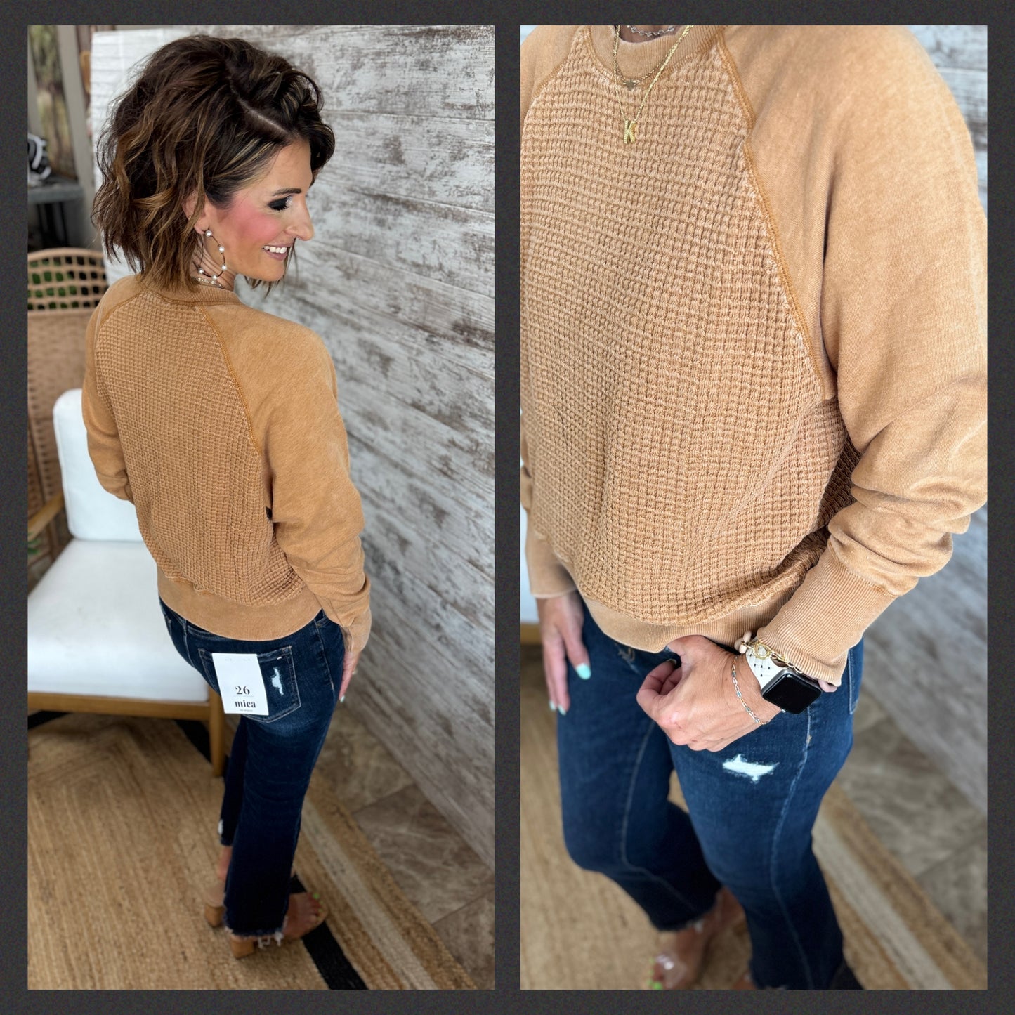 Waffle Knit Pullover ~ 3 Colors