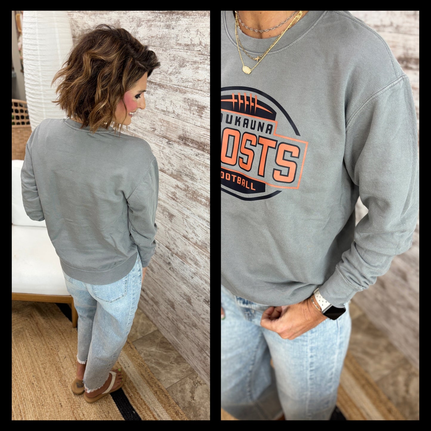Kaukauna Football Granite Comfort Color Crew
