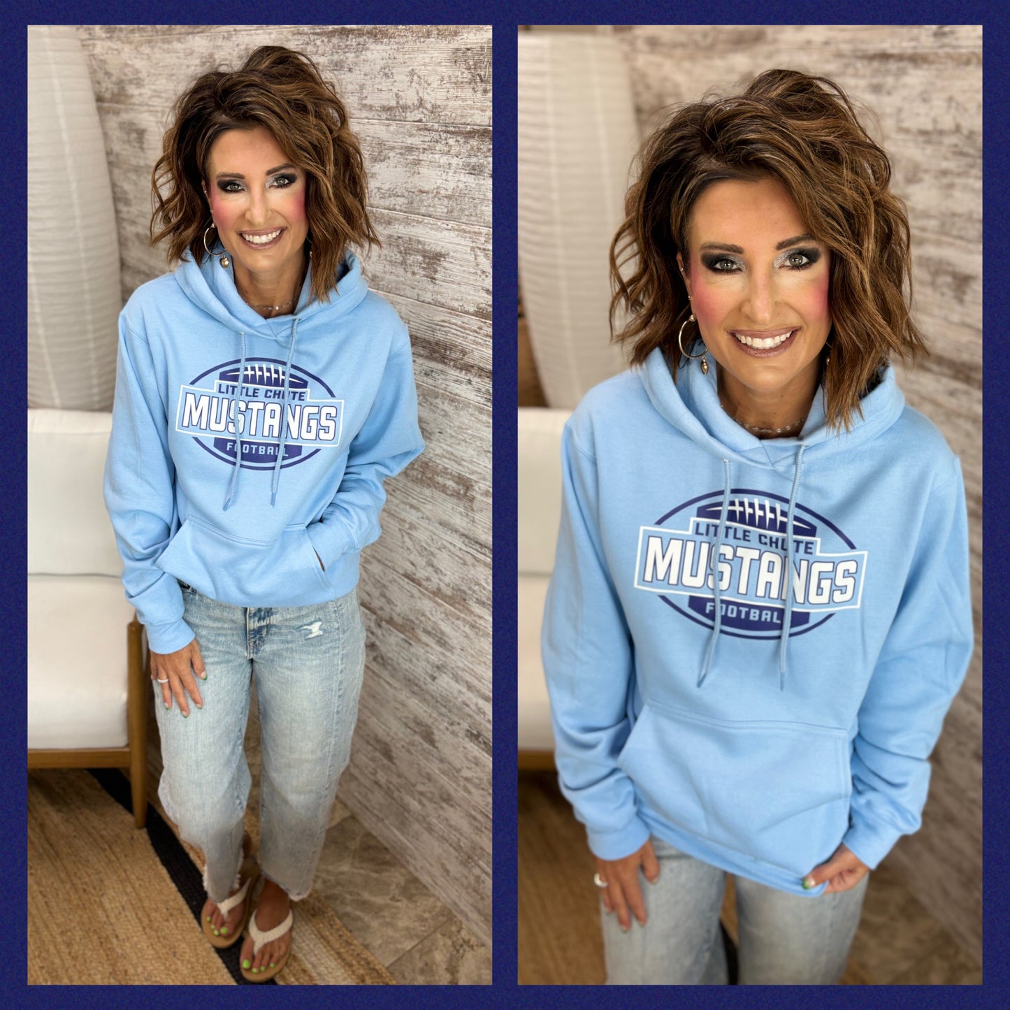 Little Chute Football Light Blue Port & Company Hoodie ~ Youth and Adult
