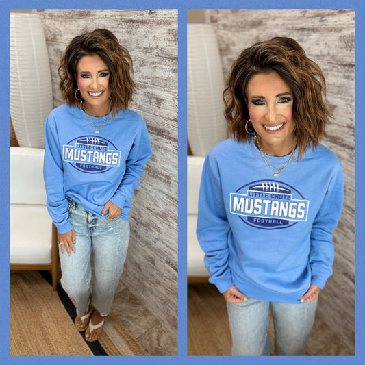 Little Chute Football Columbia Blue Port & Company Crew** Youth and Adult**