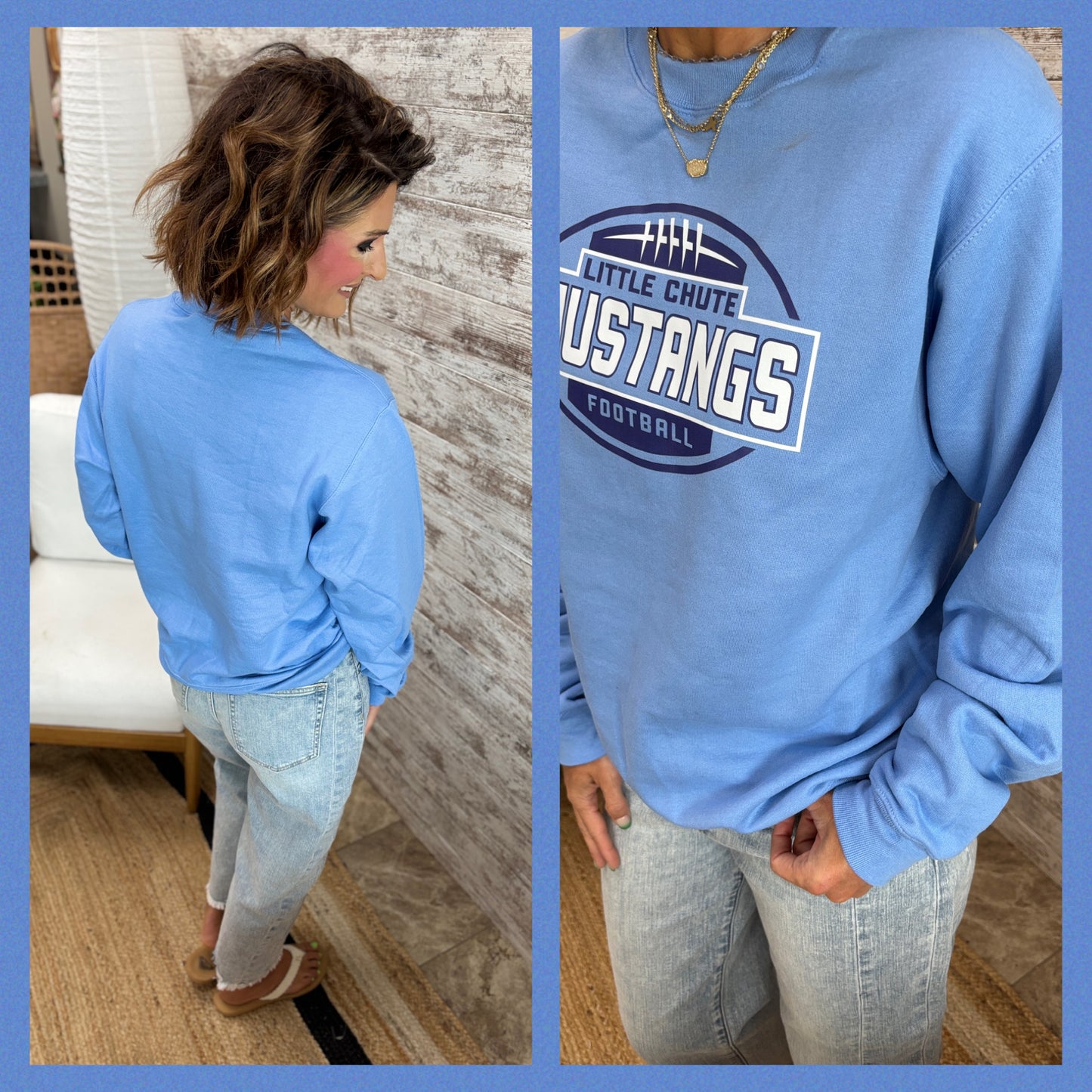 Little Chute Football Columbia Blue Port & Company Crew** Youth and Adult**