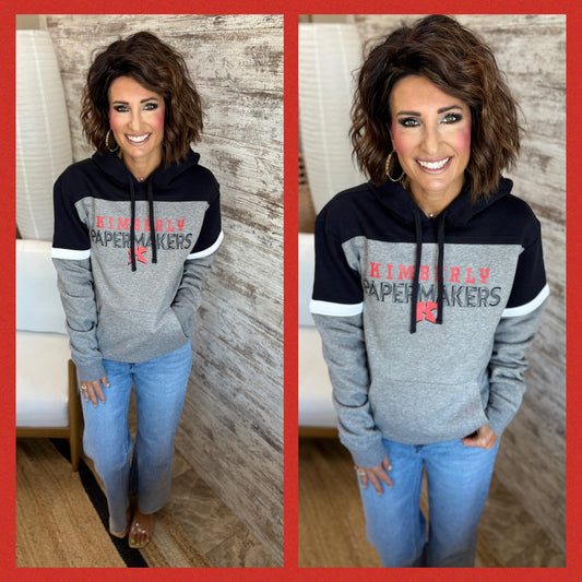 Kimberly Papermakers Sport Tek Black Colorblock Hoodie