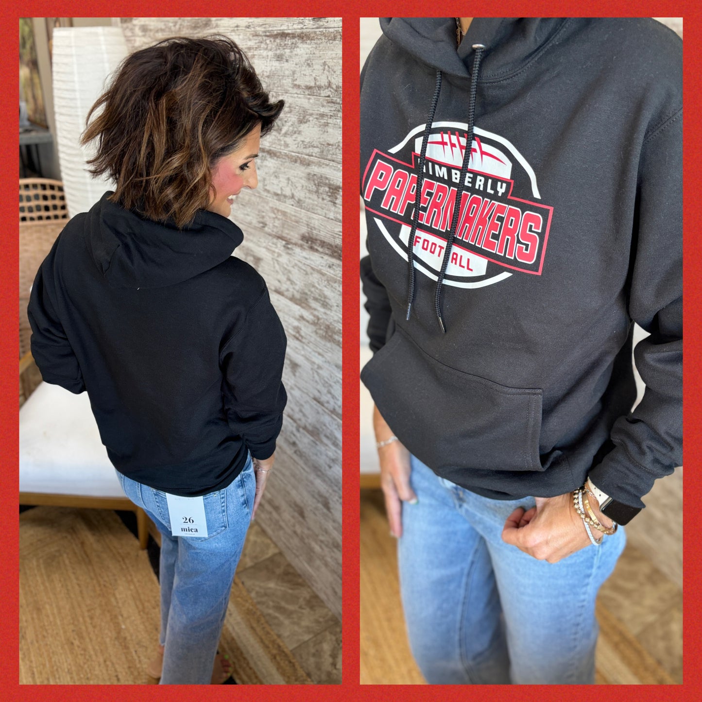 Kimbelry Football Black Port & Company Hoodie ~ Youth and Adult