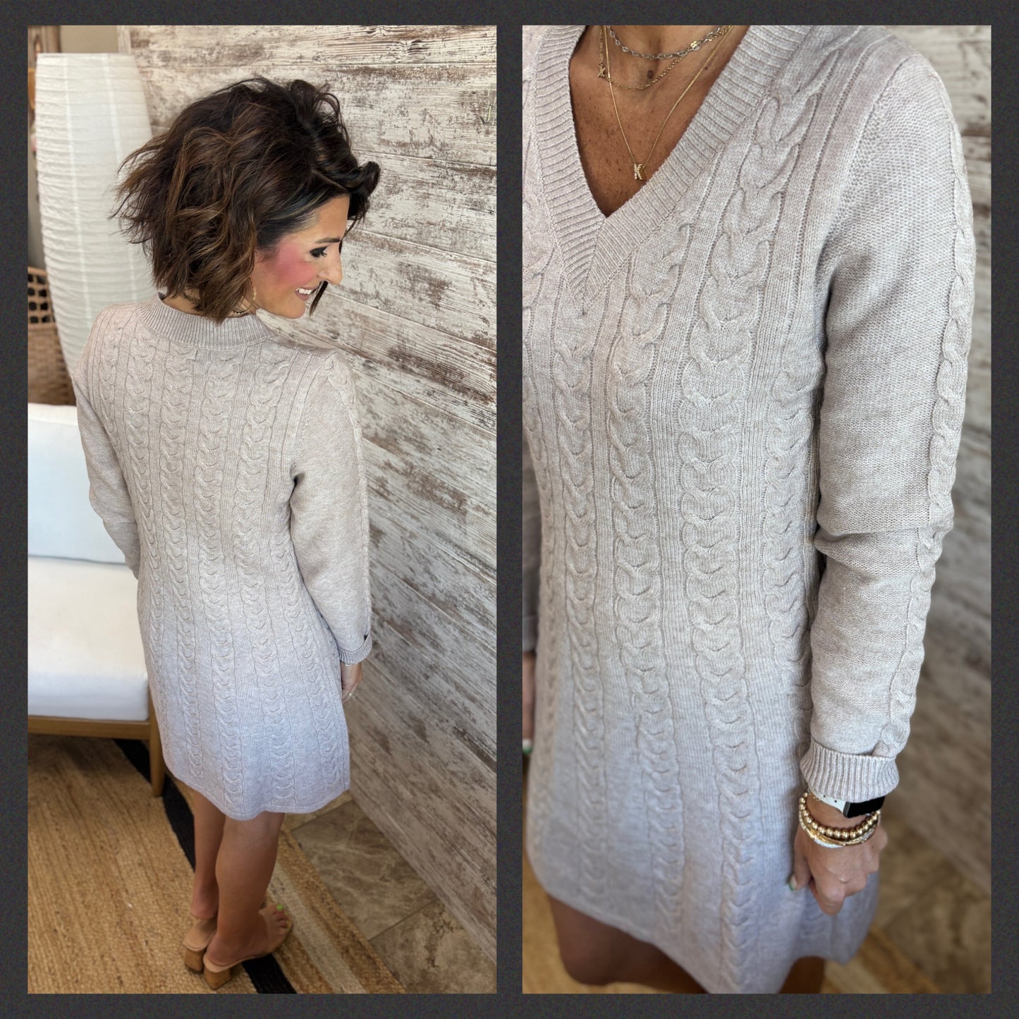 Cable Knit Sweater Dress ~ 2 Colors
