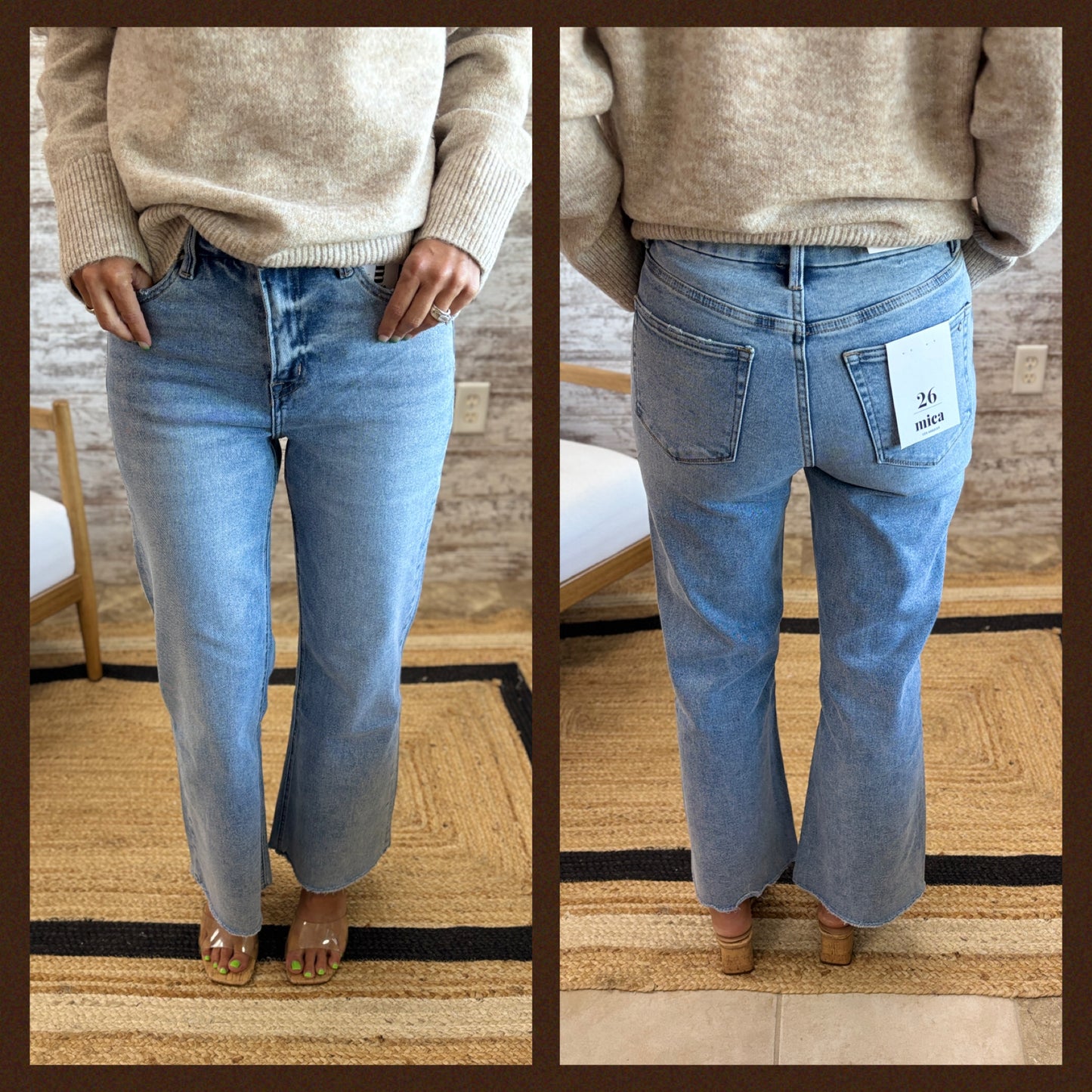 Mica Wide Leg Cropped Jean MDE-W182