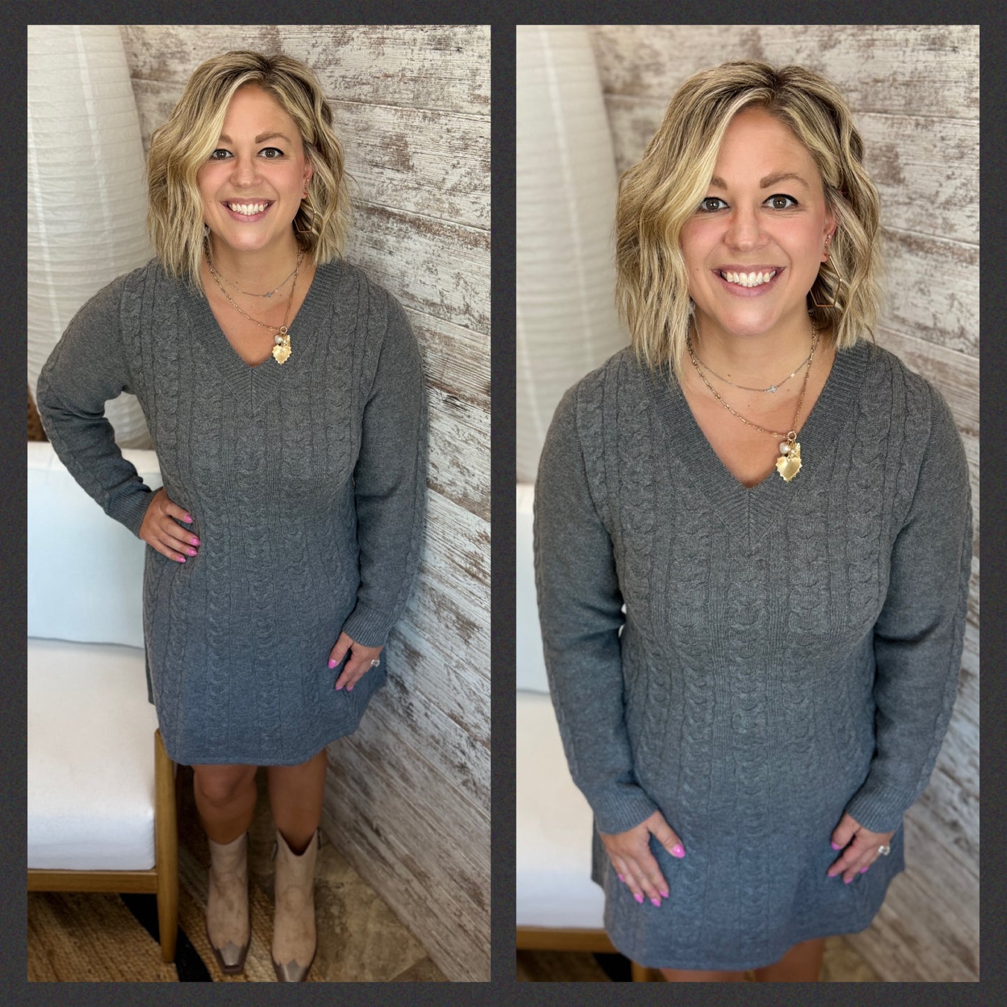 Cable Knit Sweater Dress ~ 2 Colors