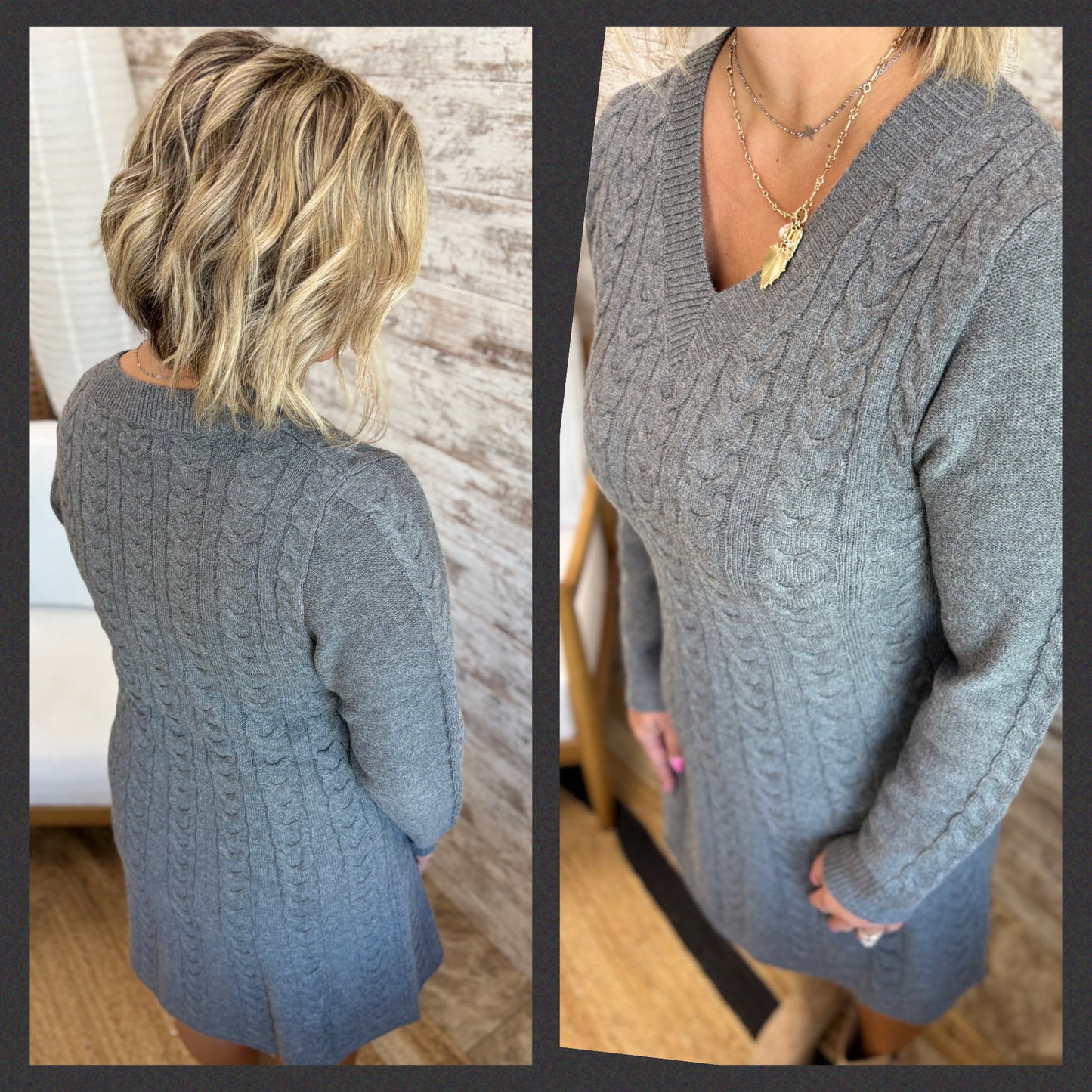 Cable Knit Sweater Dress ~ 2 Colors