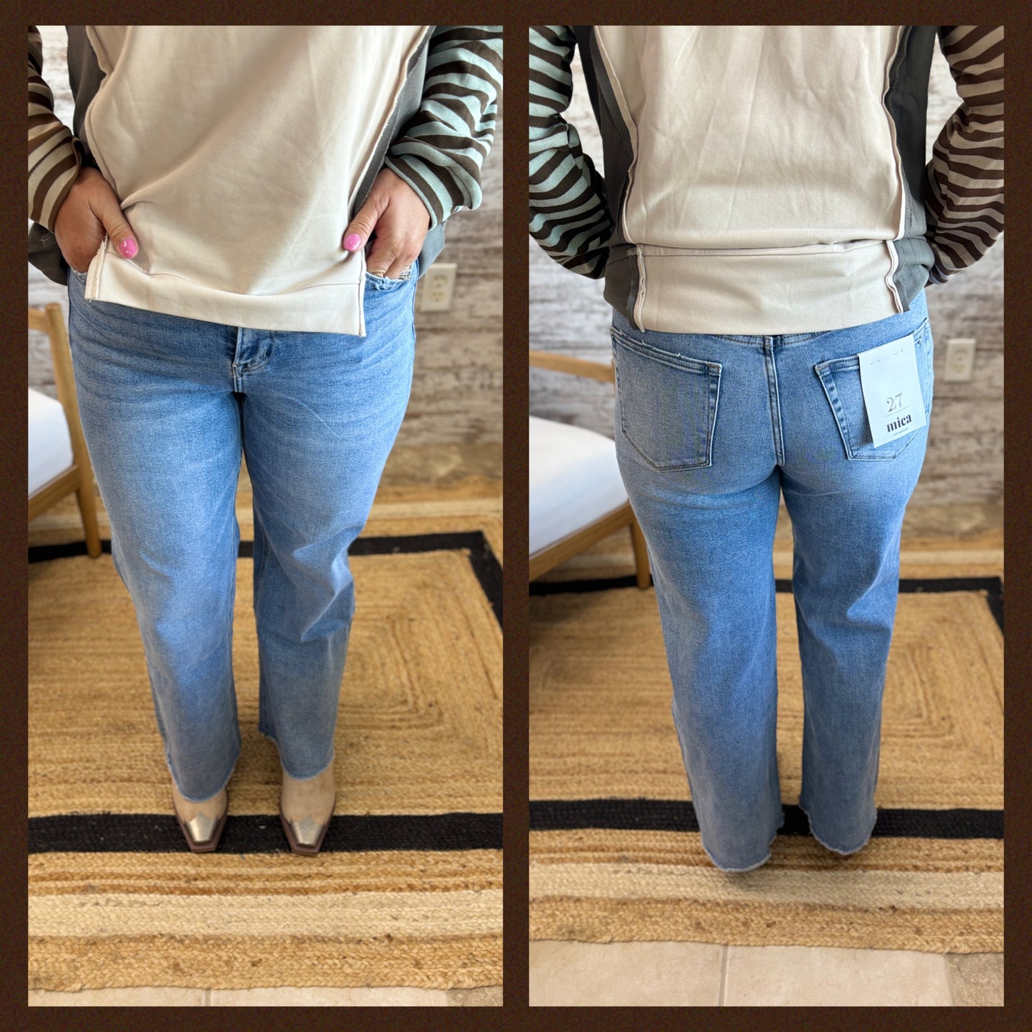 Mica Wide Leg Cropped Jean MDE-W182