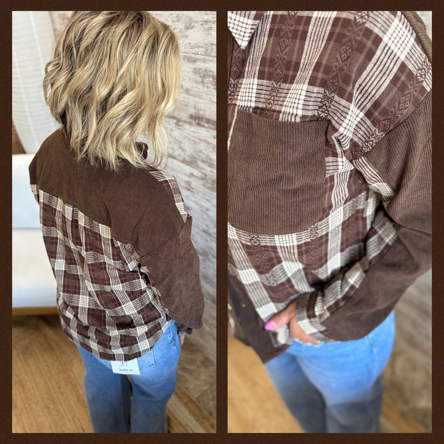 Brown Plaid Button Down Shirt