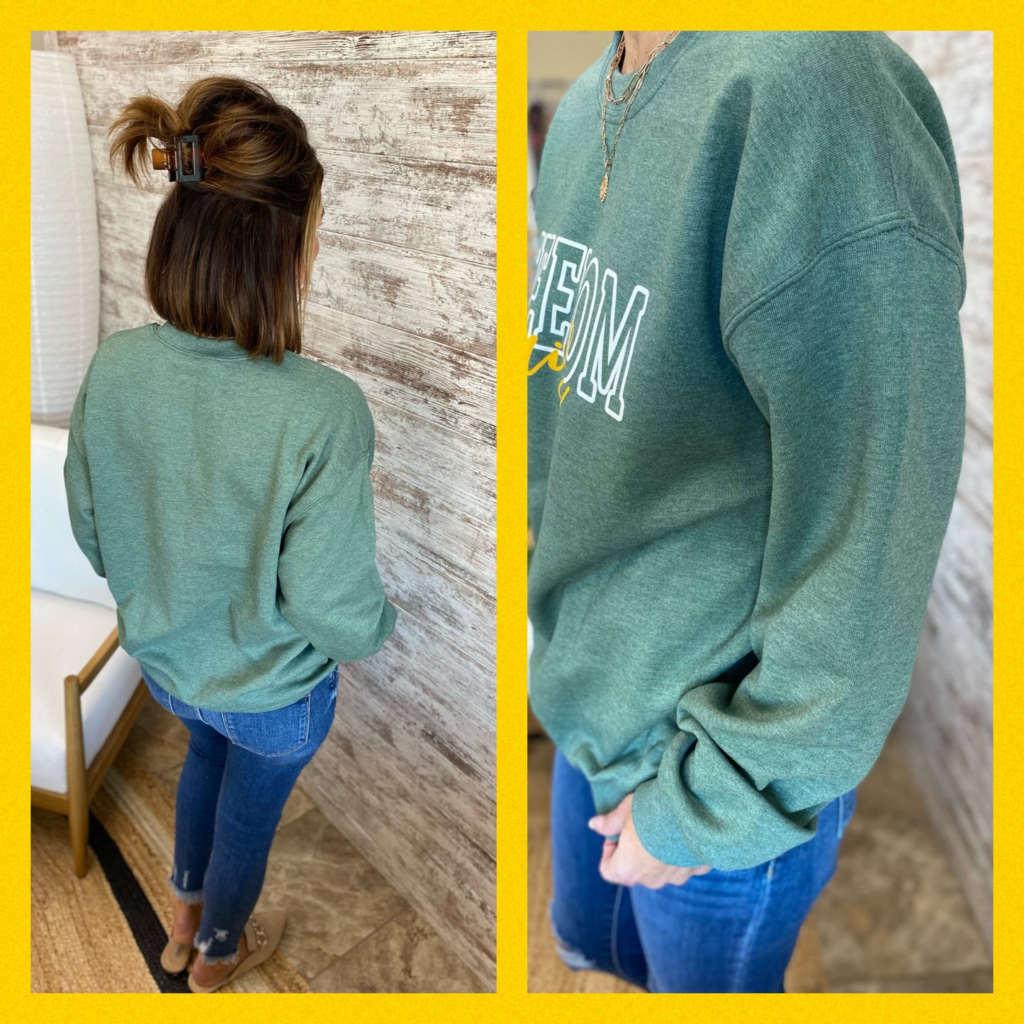 Freedom Irish Heather Green Crewneck